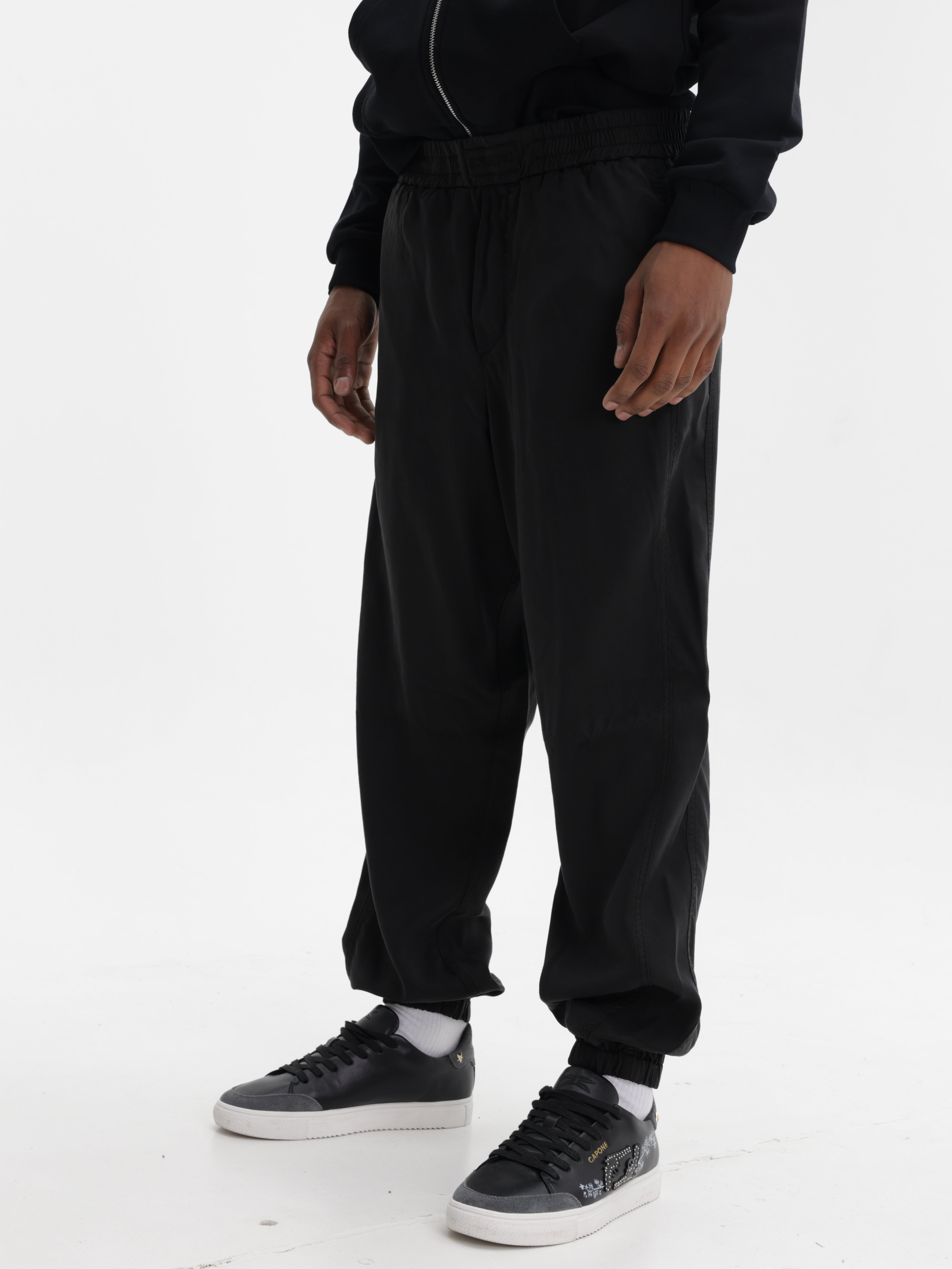 Iceberg Pants Cuffed Ankle  Black