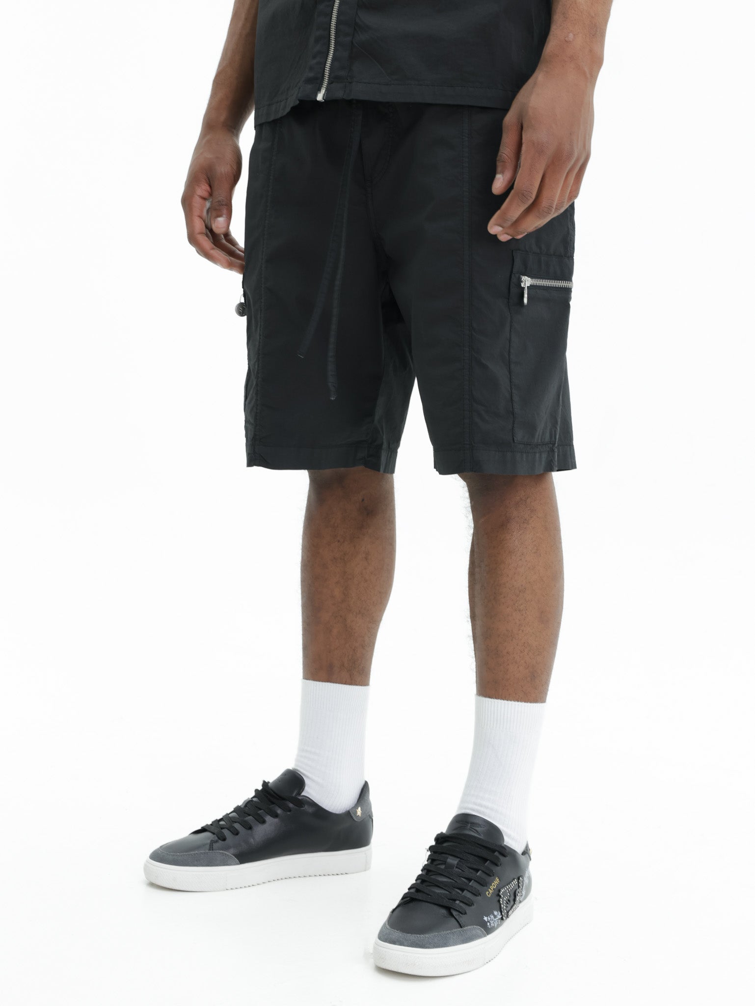 Iceberg Jeans Shorts Zip Pockets Black