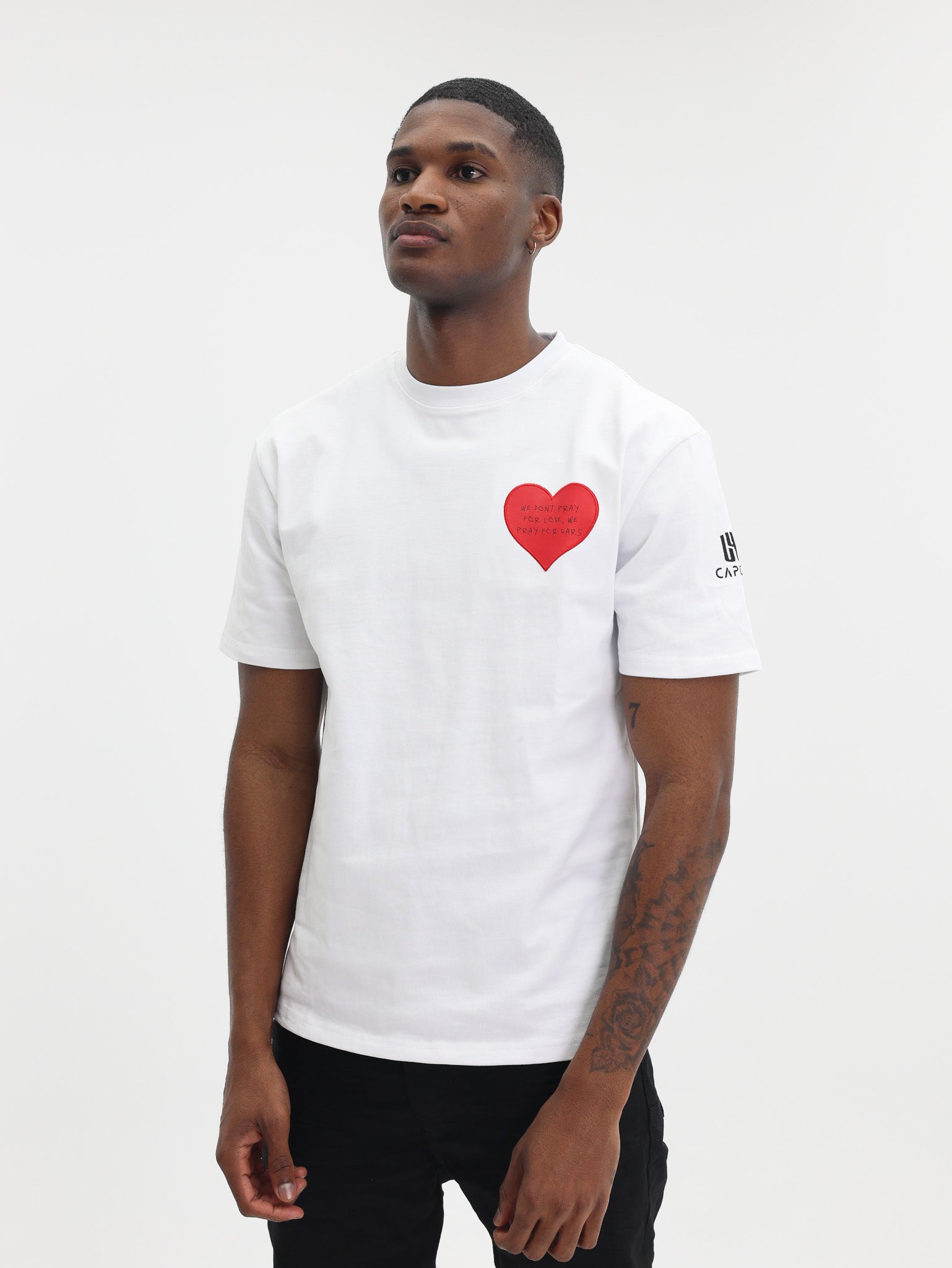 Capone Crew Heart Slogan White