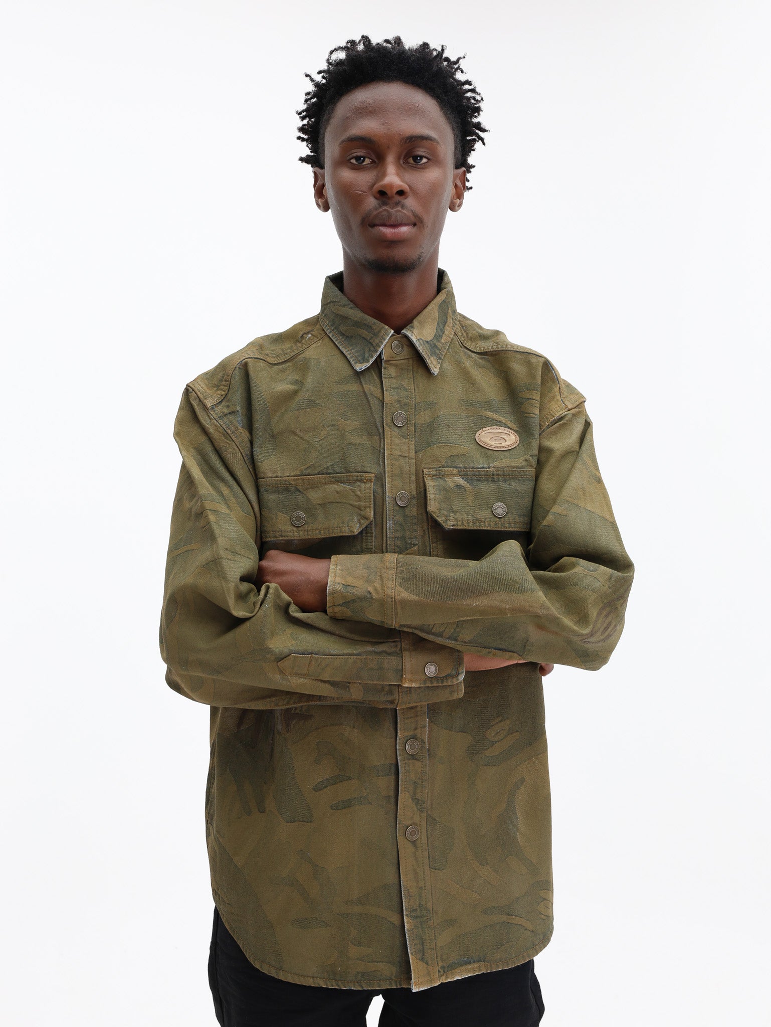 Aape Shirt Main Allover Print Blue-Brown
