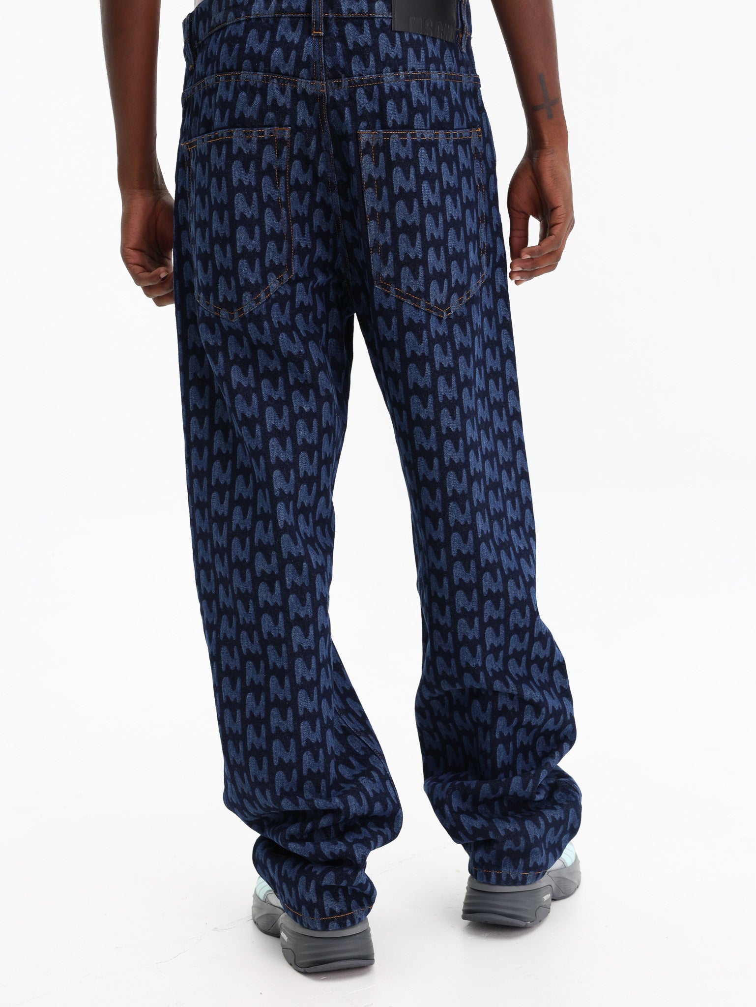 Msgm Jeans All Over Print Navy