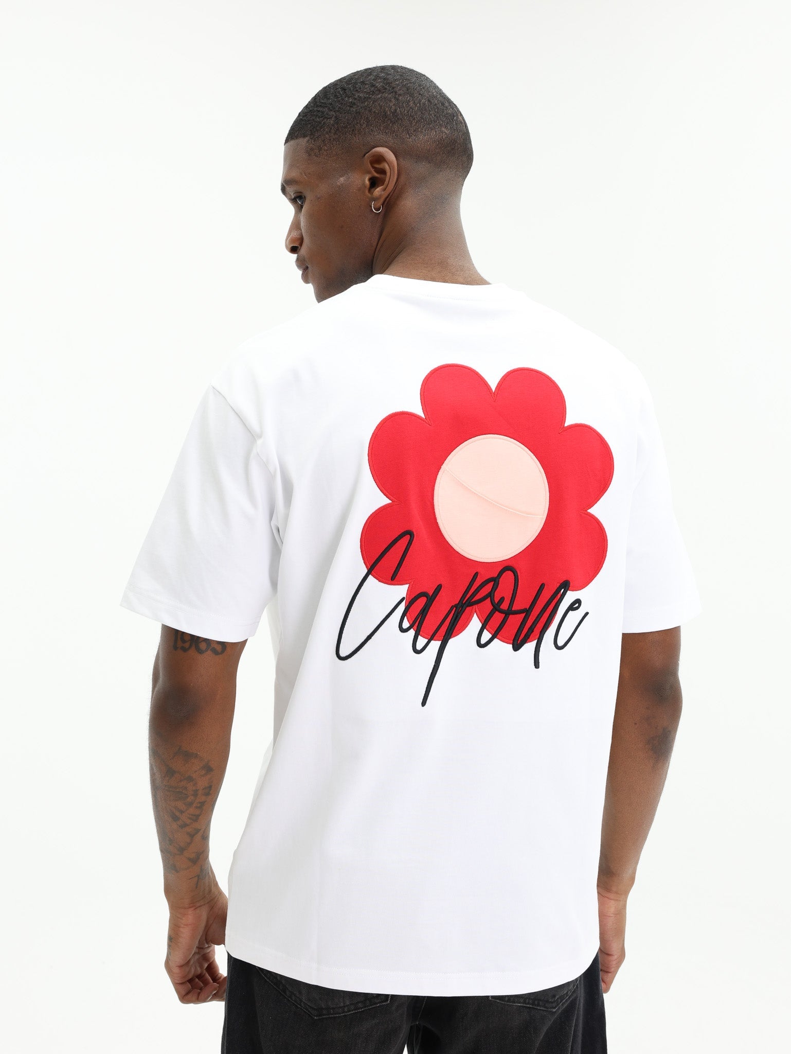 Capone T-Shirt Flower Logo White