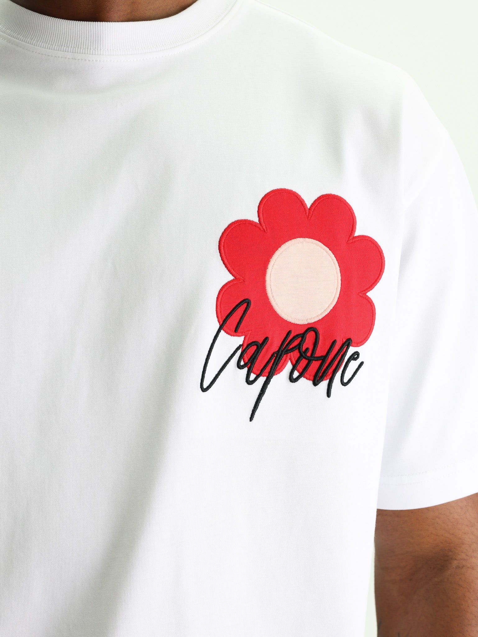 Capone T-Shirt Flower Logo White
