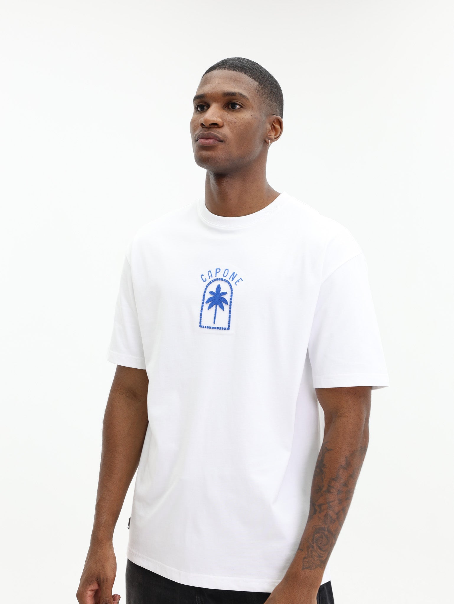 Capone T-Shirt Palm Tree White