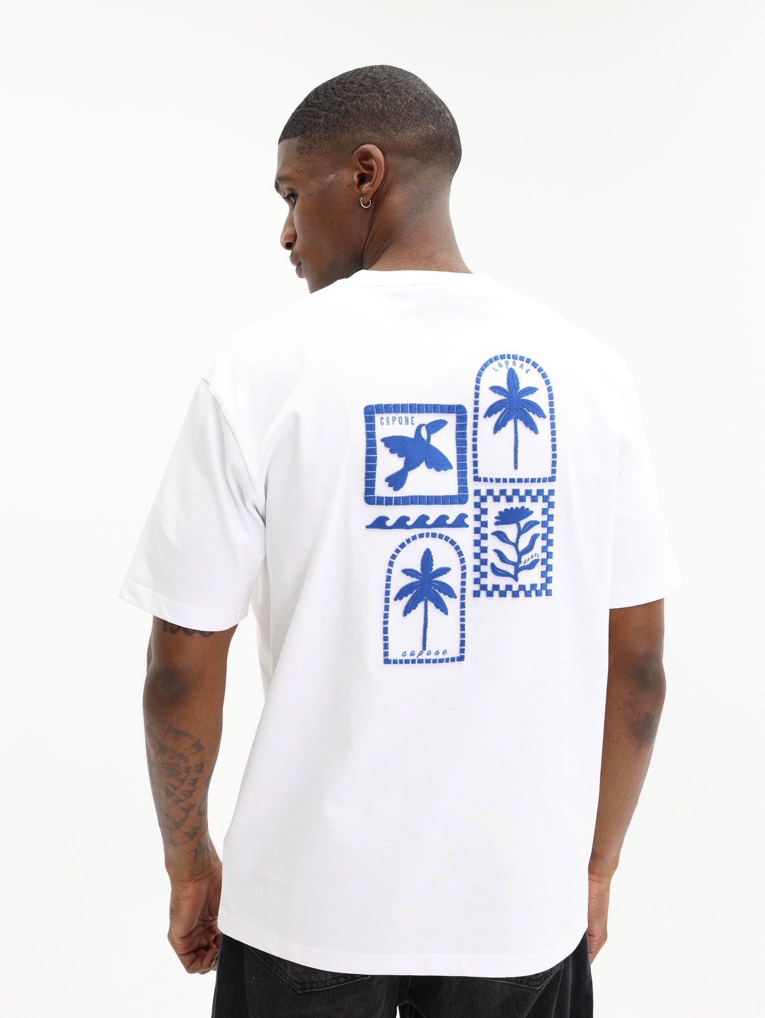 Capone T-Shirt Palm Tree White