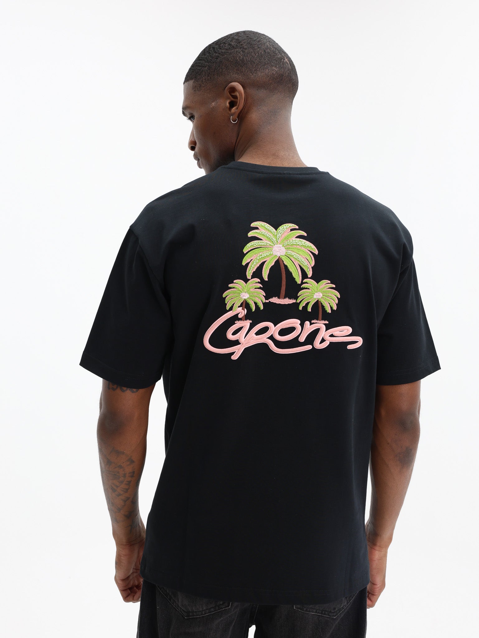 Capone T-Shirt Logo Black-Pink