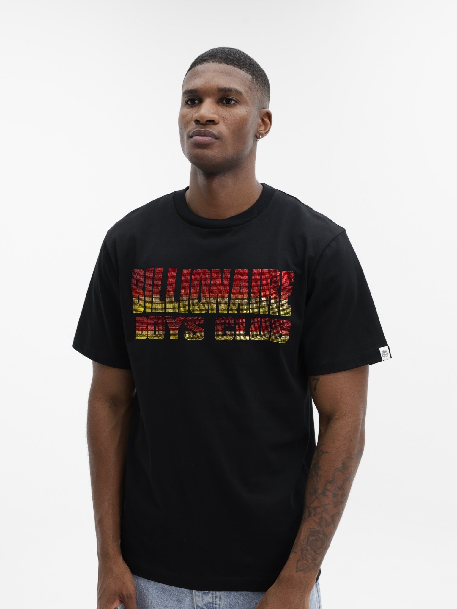 Billionaire Boys Club T-Shirt Straight Logo Gradient Diamonte Black