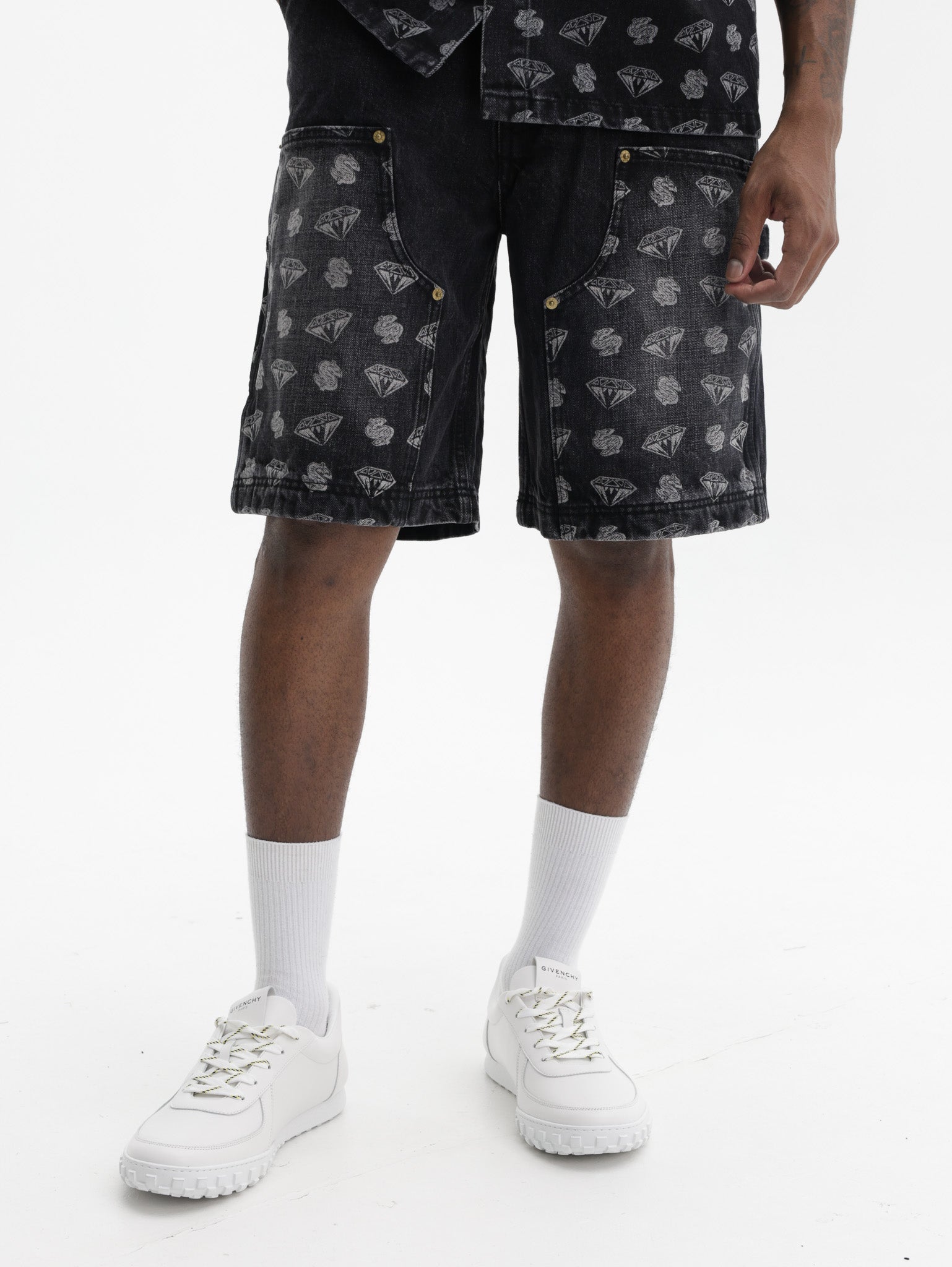 Billionaire Boys Club Denim Shorts Diamonds & Dollars Carpenter Black