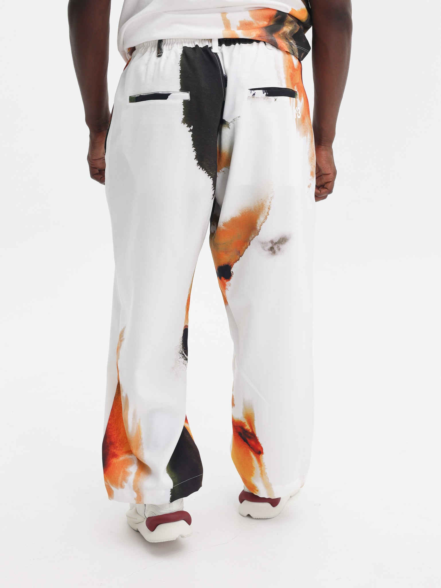 Y-3 Track Pants Allover Print Cream White