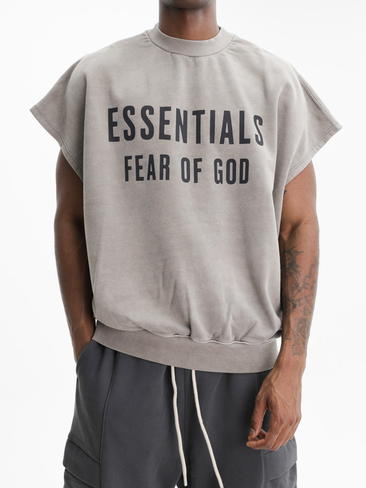 Fear Of God Sweaters Relaxed Fleece Cutoff Washed Seal