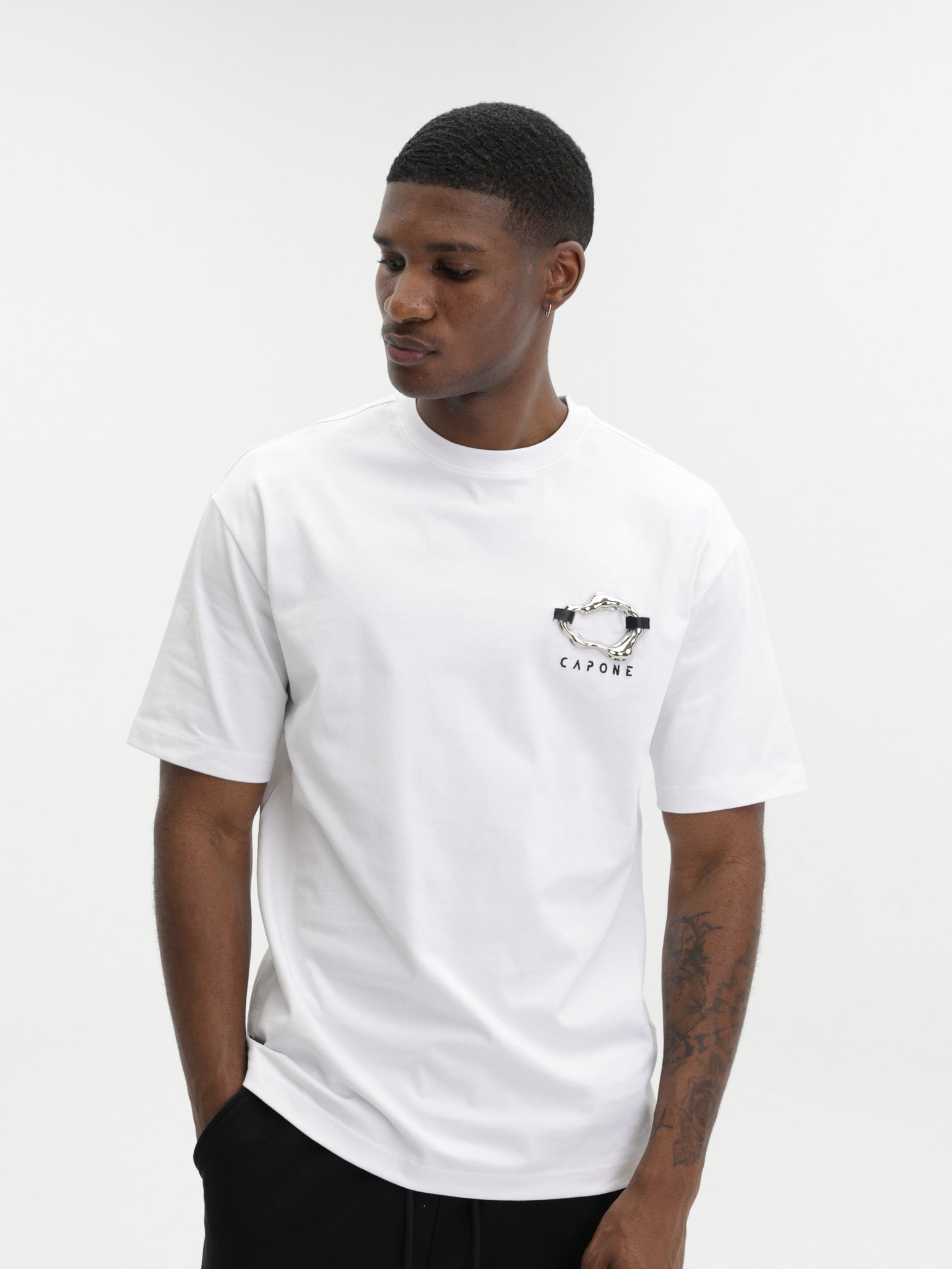 Capone T-Shirt Metallic Logo White