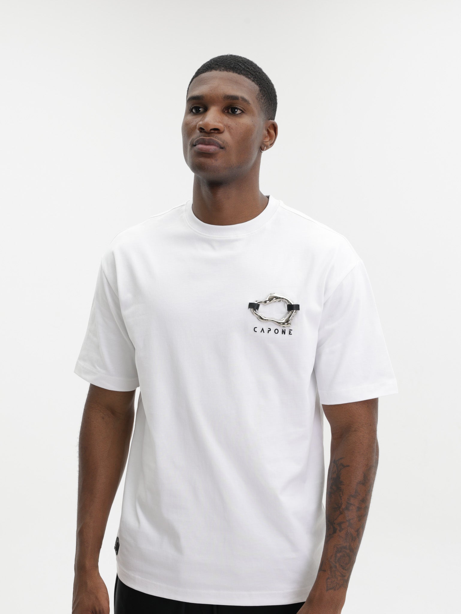 Capone T-Shirt Metallic Logo White