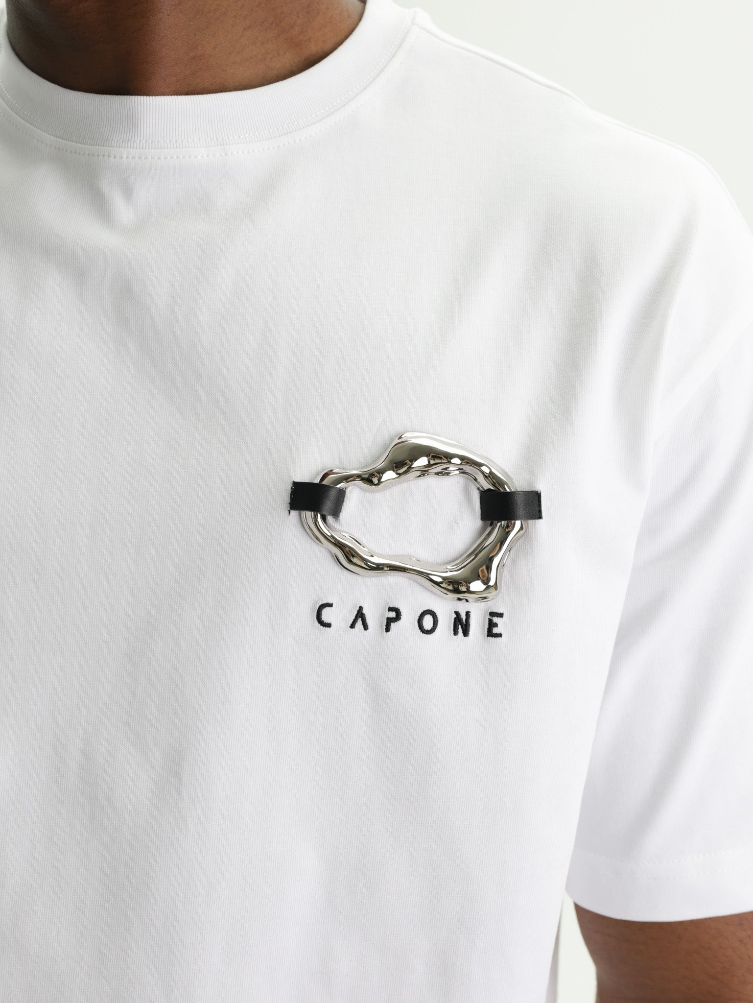 Capone T-Shirt Metallic Logo White