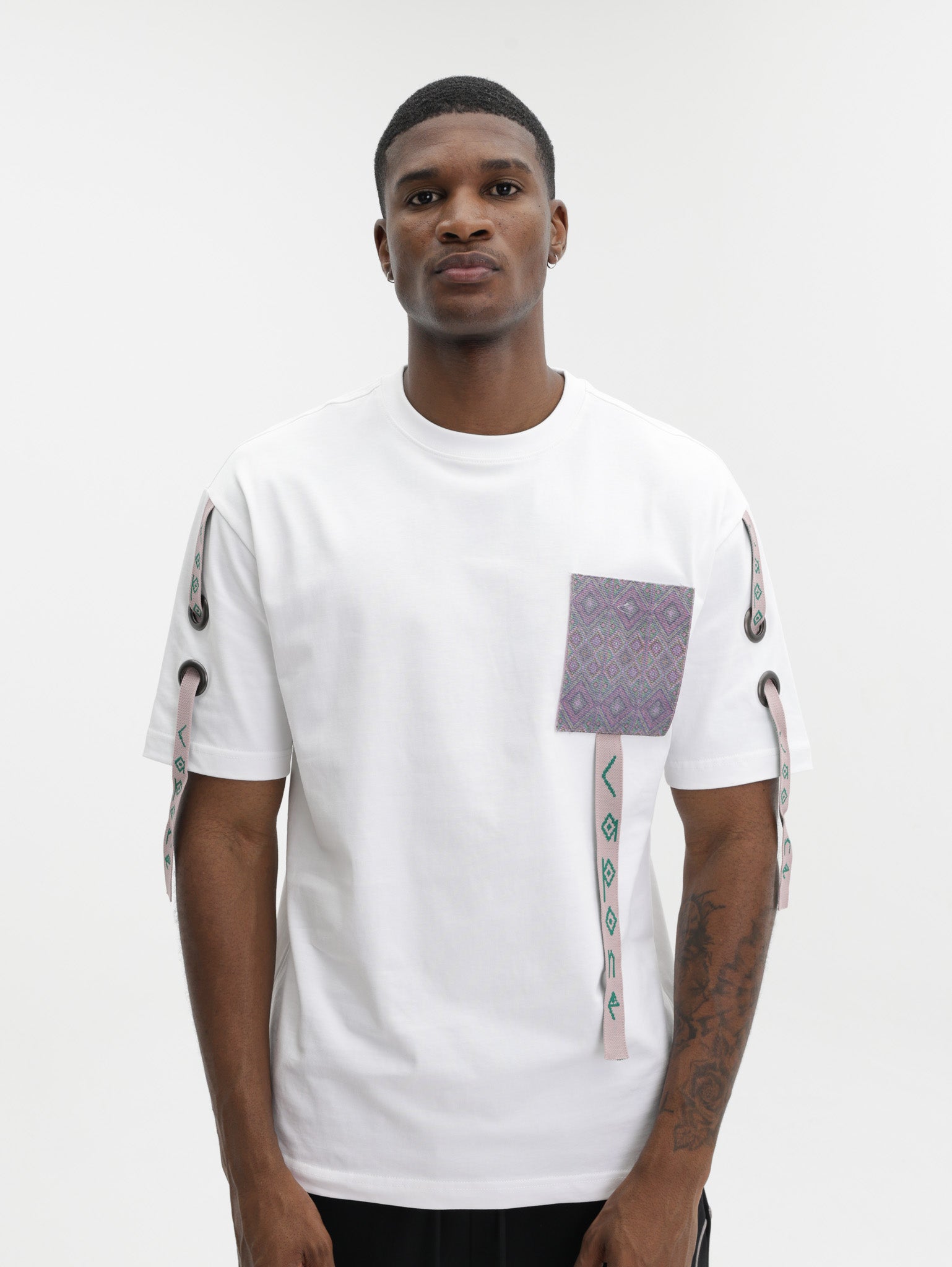 Capone T-Shirt Multi Printed Pocket White