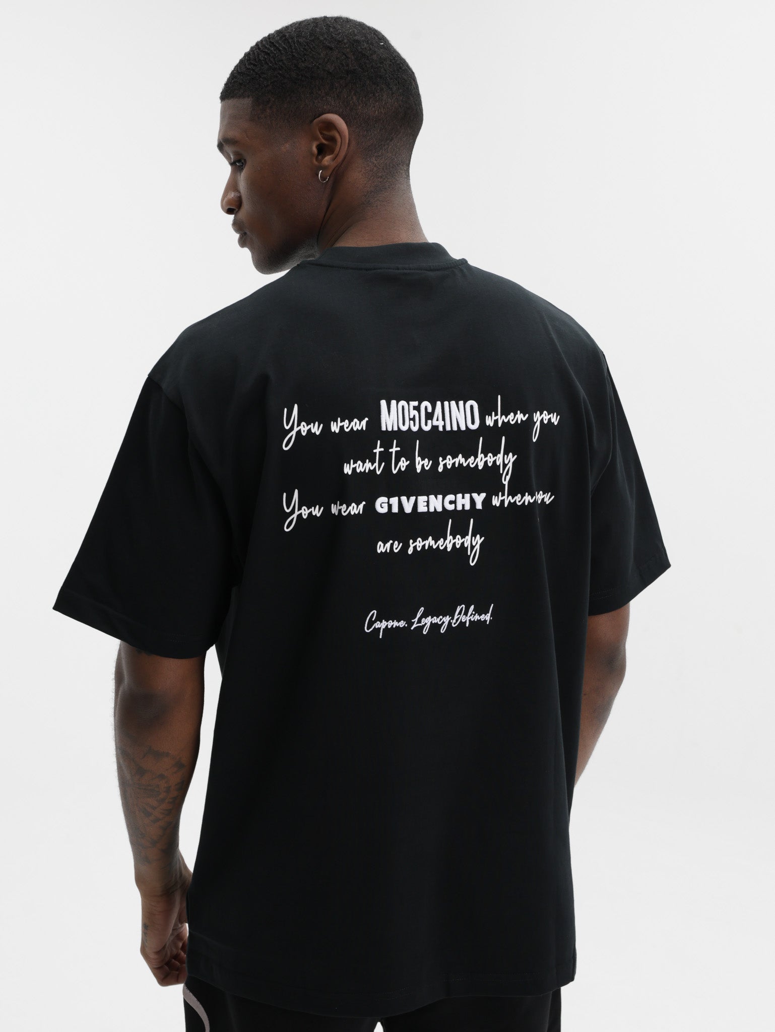 Capone T-Shirt Oversized Back Print Black