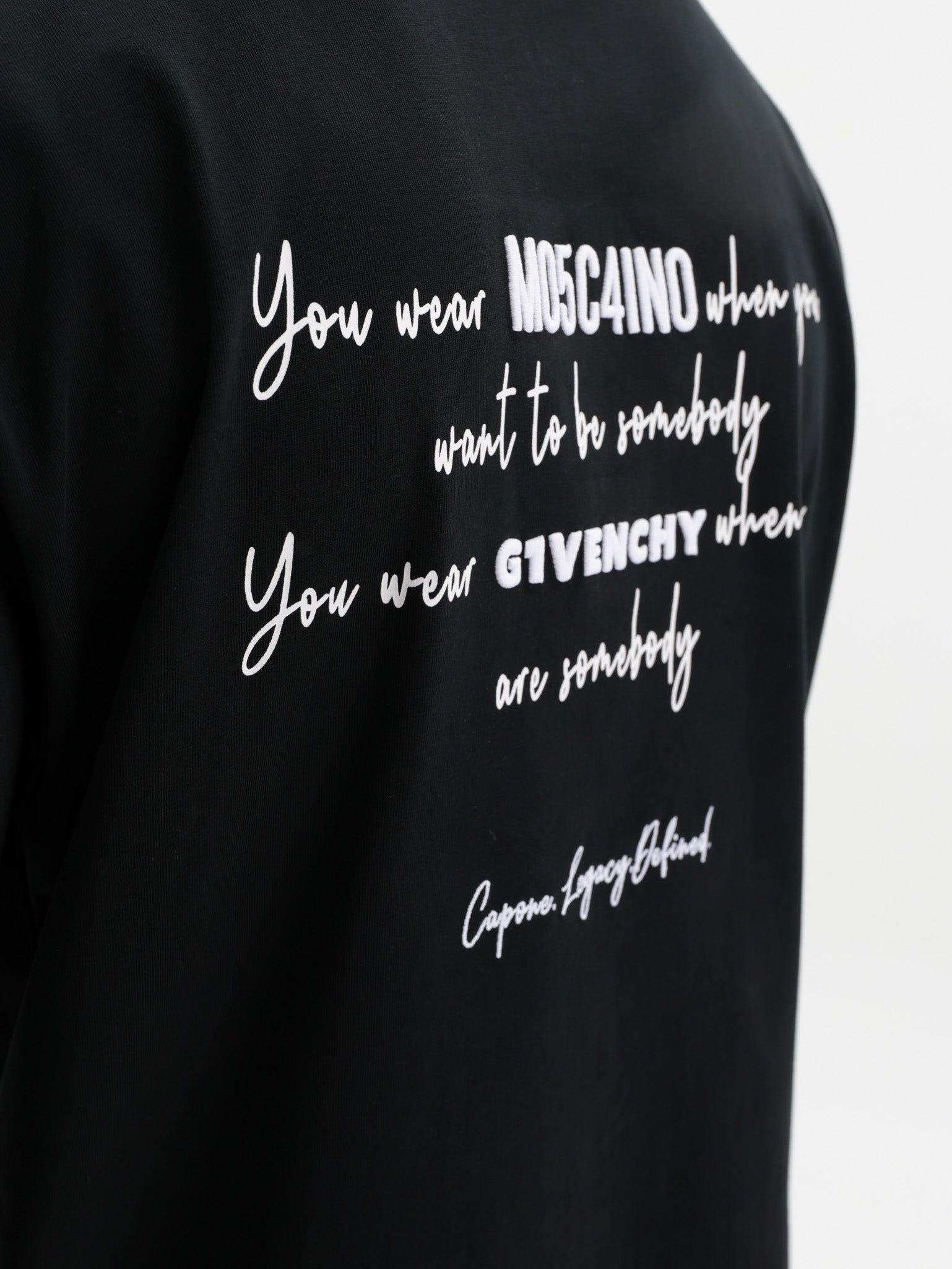 Capone T-Shirt Oversized Back Print Black
