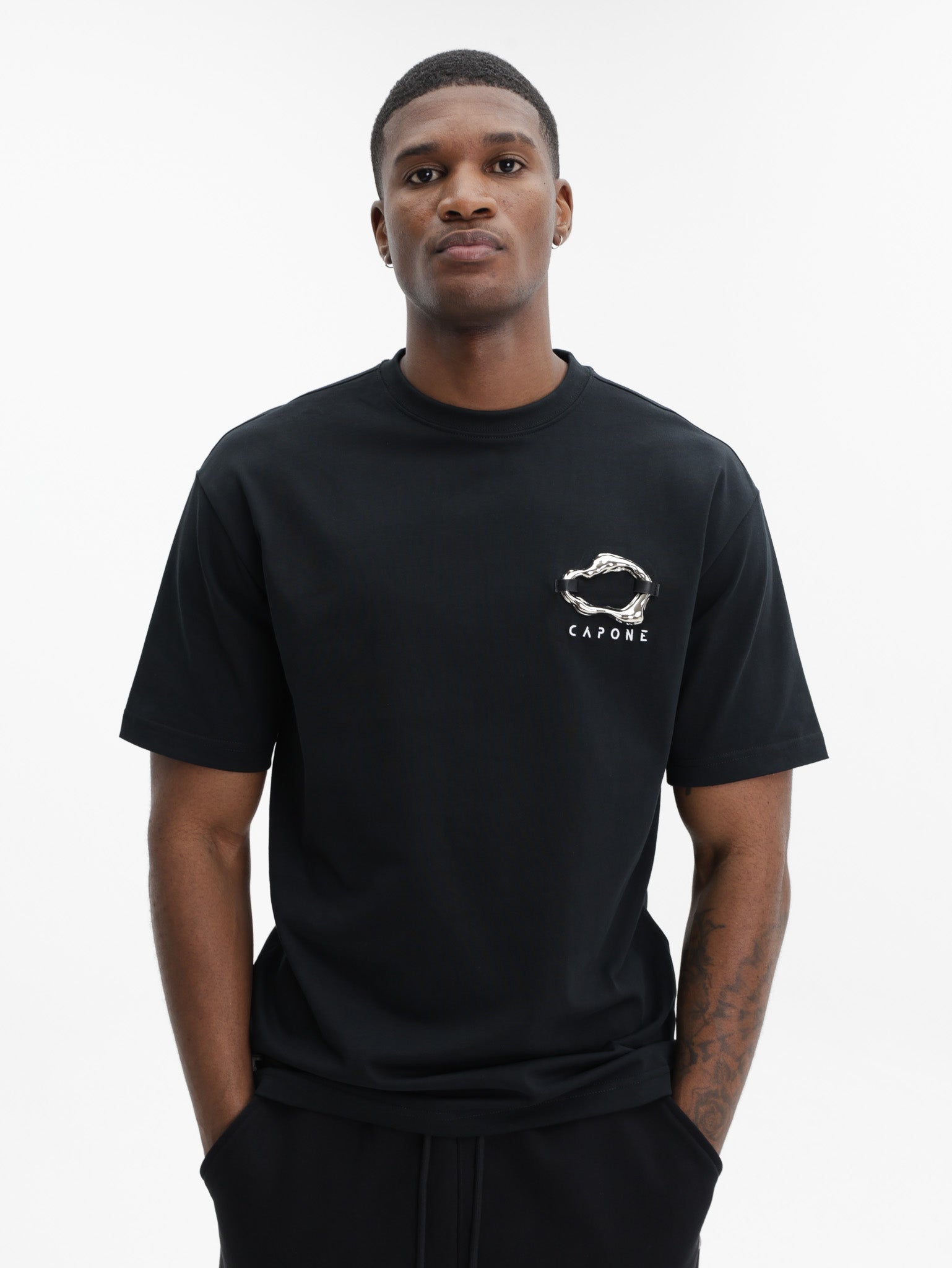 Capone T-Shirt Metallic Logo Black