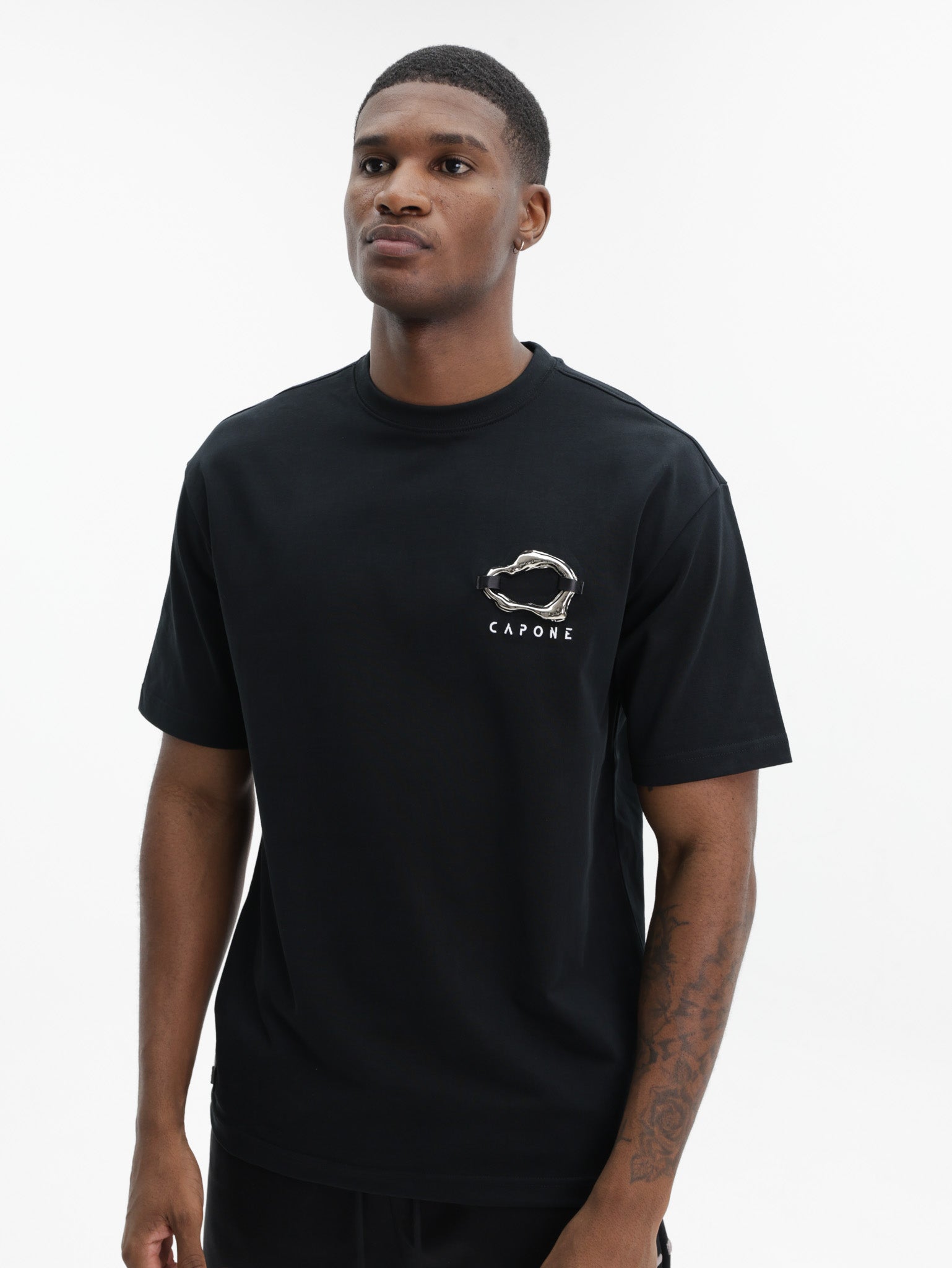 Capone T-Shirt Metallic Logo Black