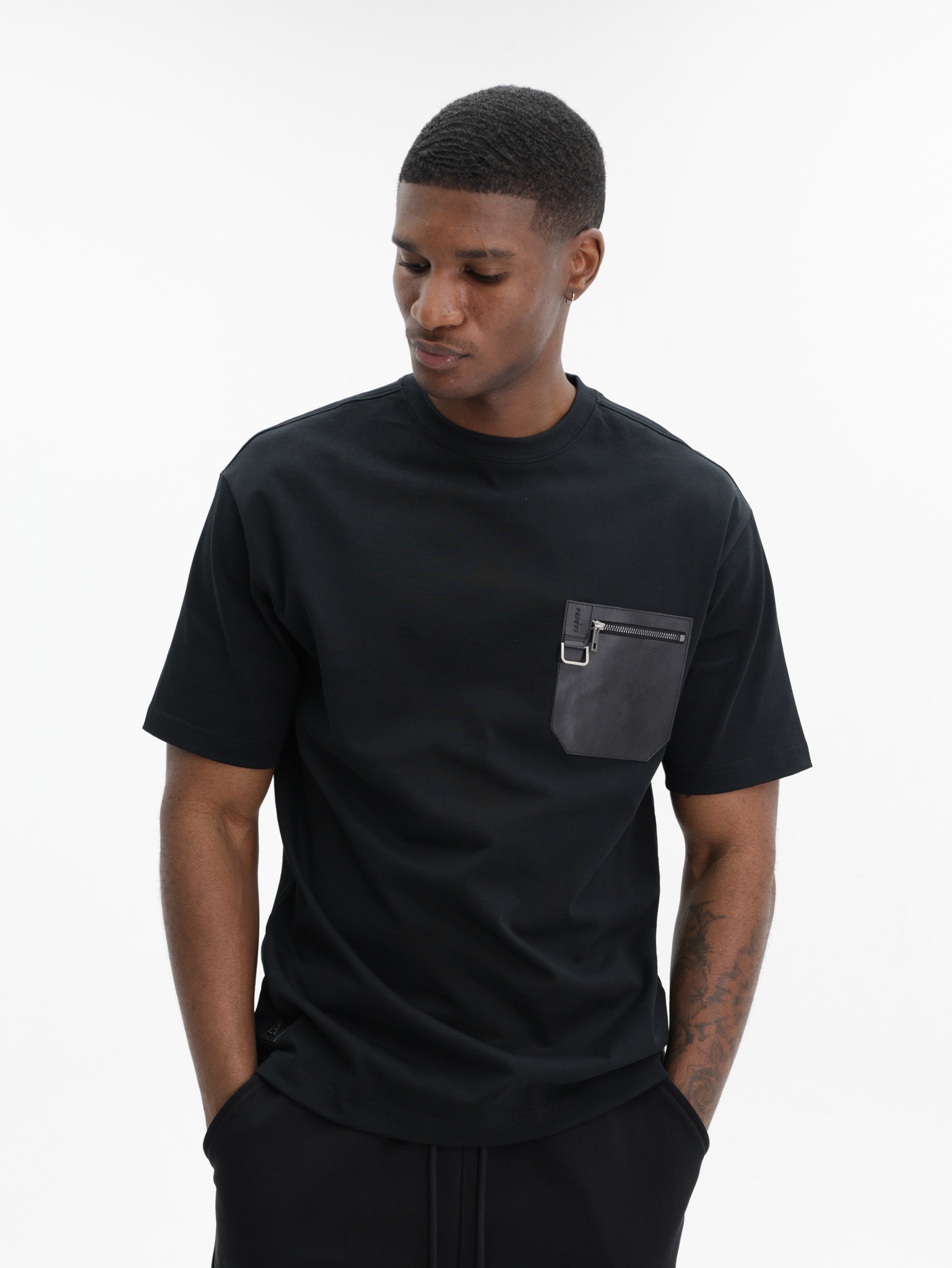 Capone T-Shirt Pocket With Zip Black
