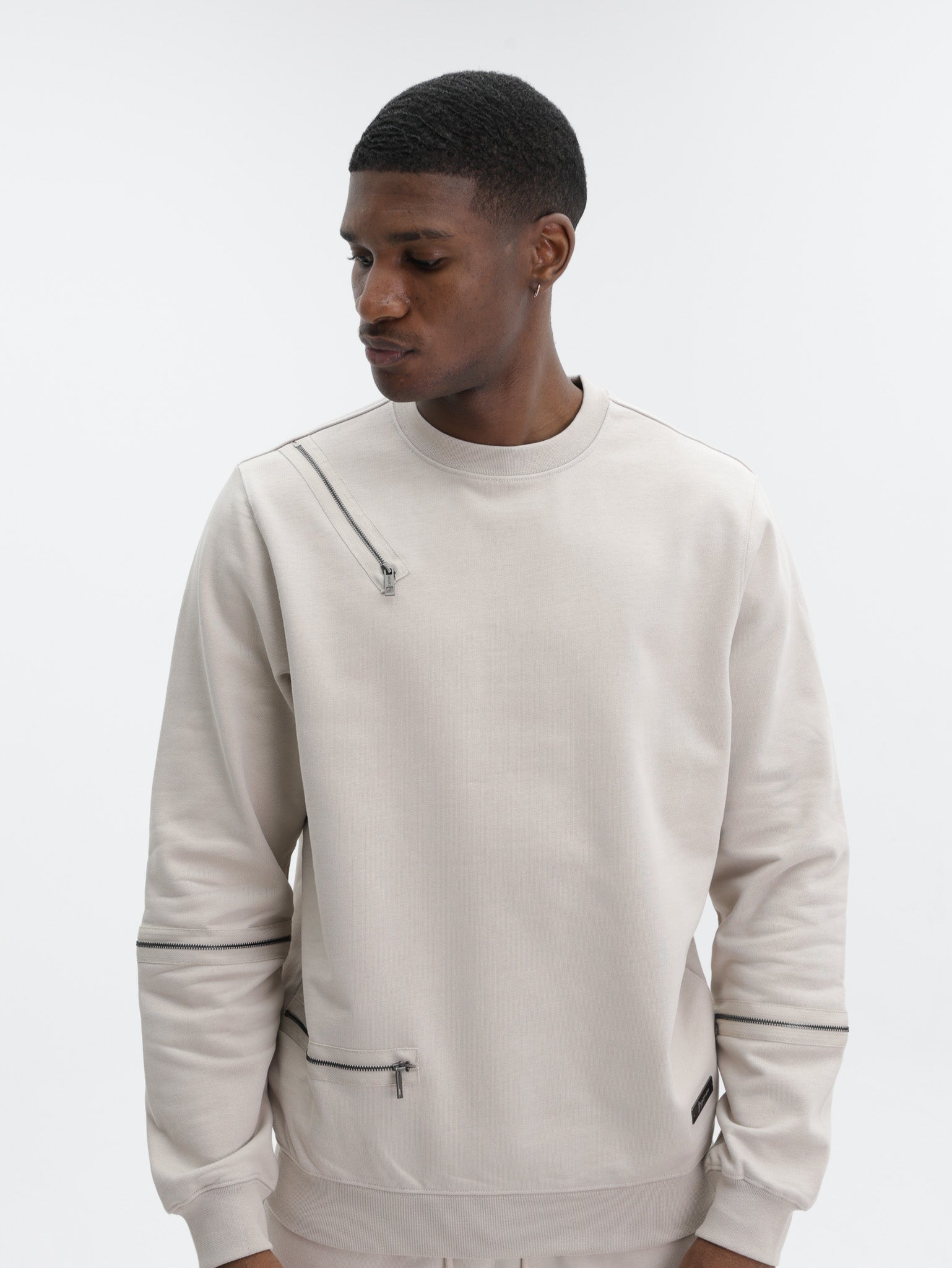Capone Sweater Zip  Beige