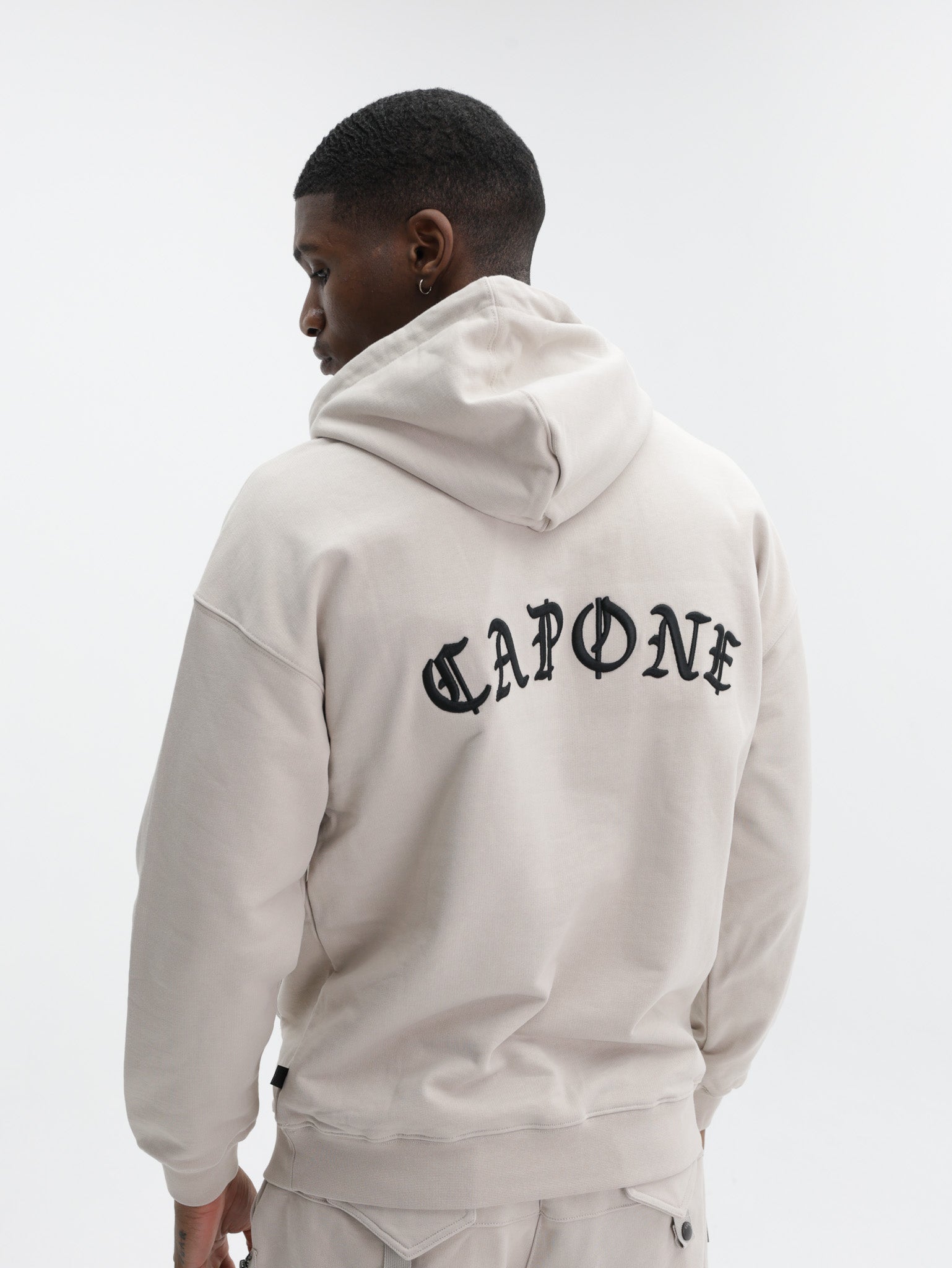 Capone Hoodie Metallic Rings  Beige