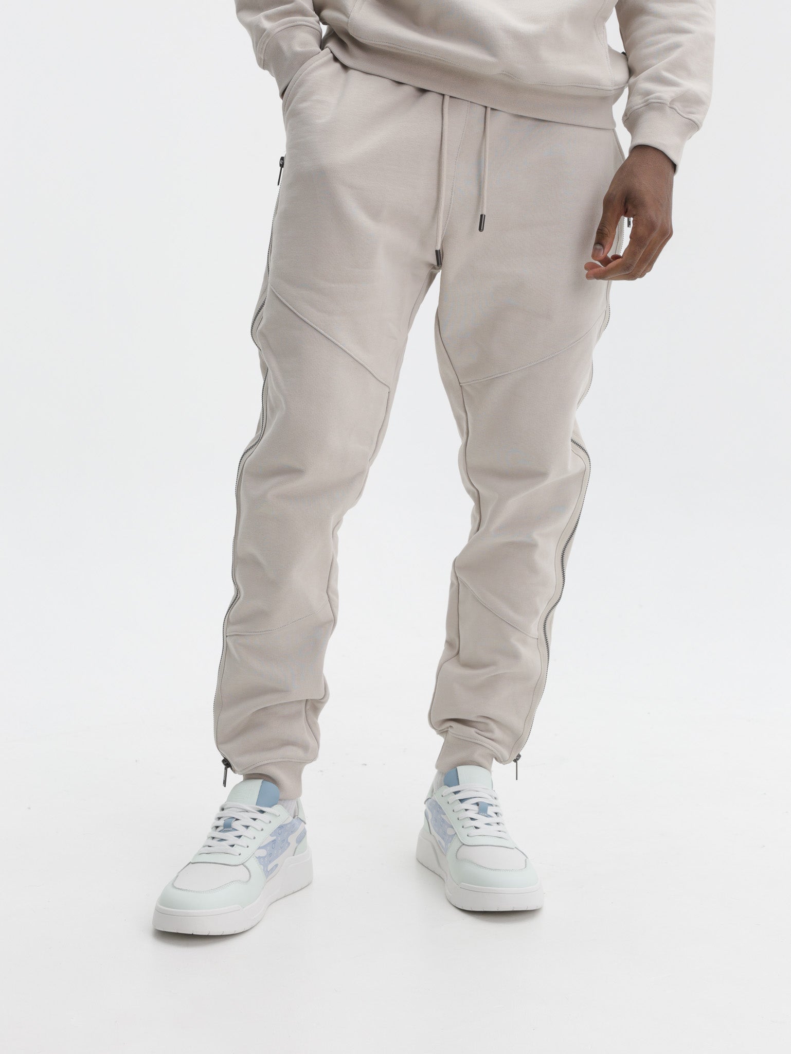 Capone Sweatpants Side Zip Beige