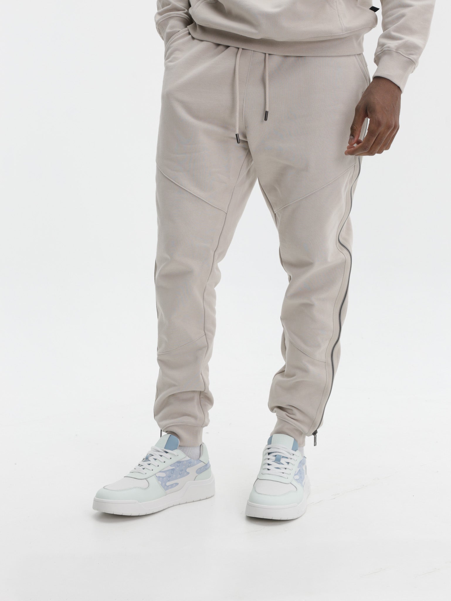 Capone Sweatpants Side Zip Beige