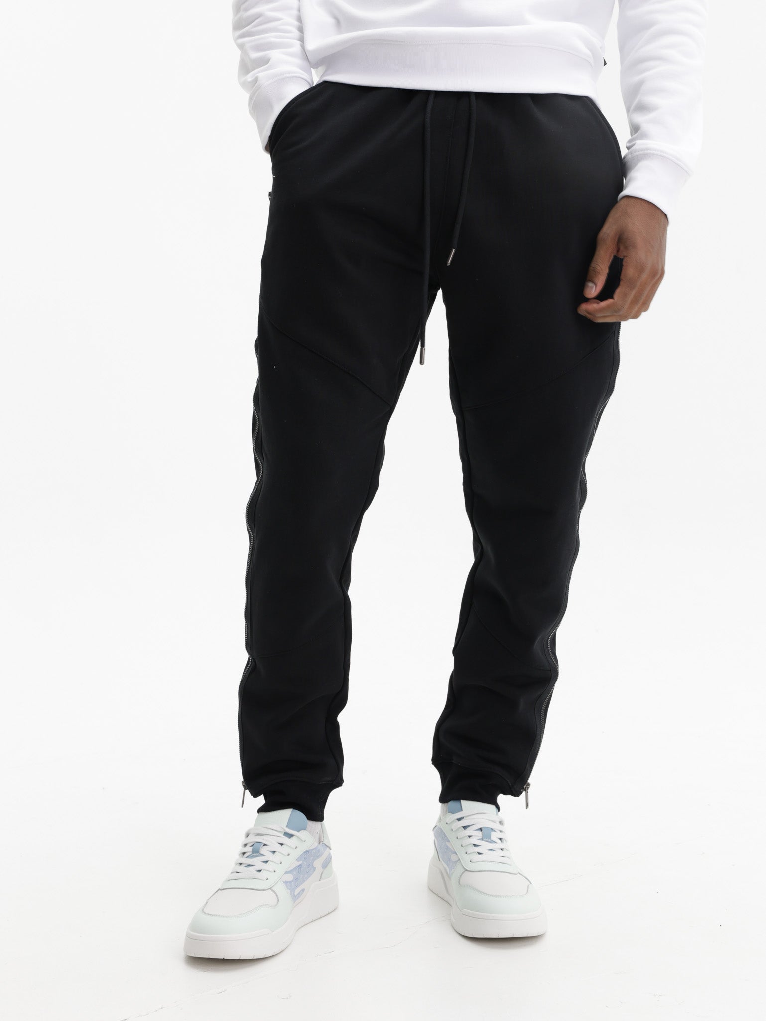 Capone Sweatpants Side Zip Black