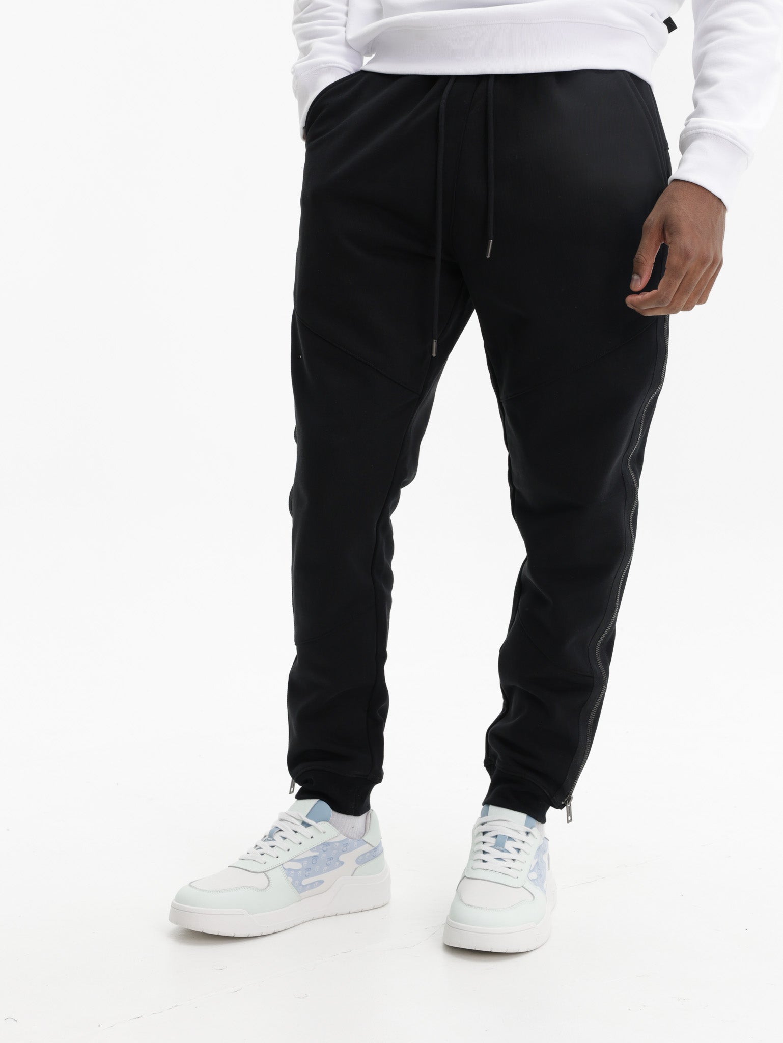 Capone Sweatpants Side Zip Black
