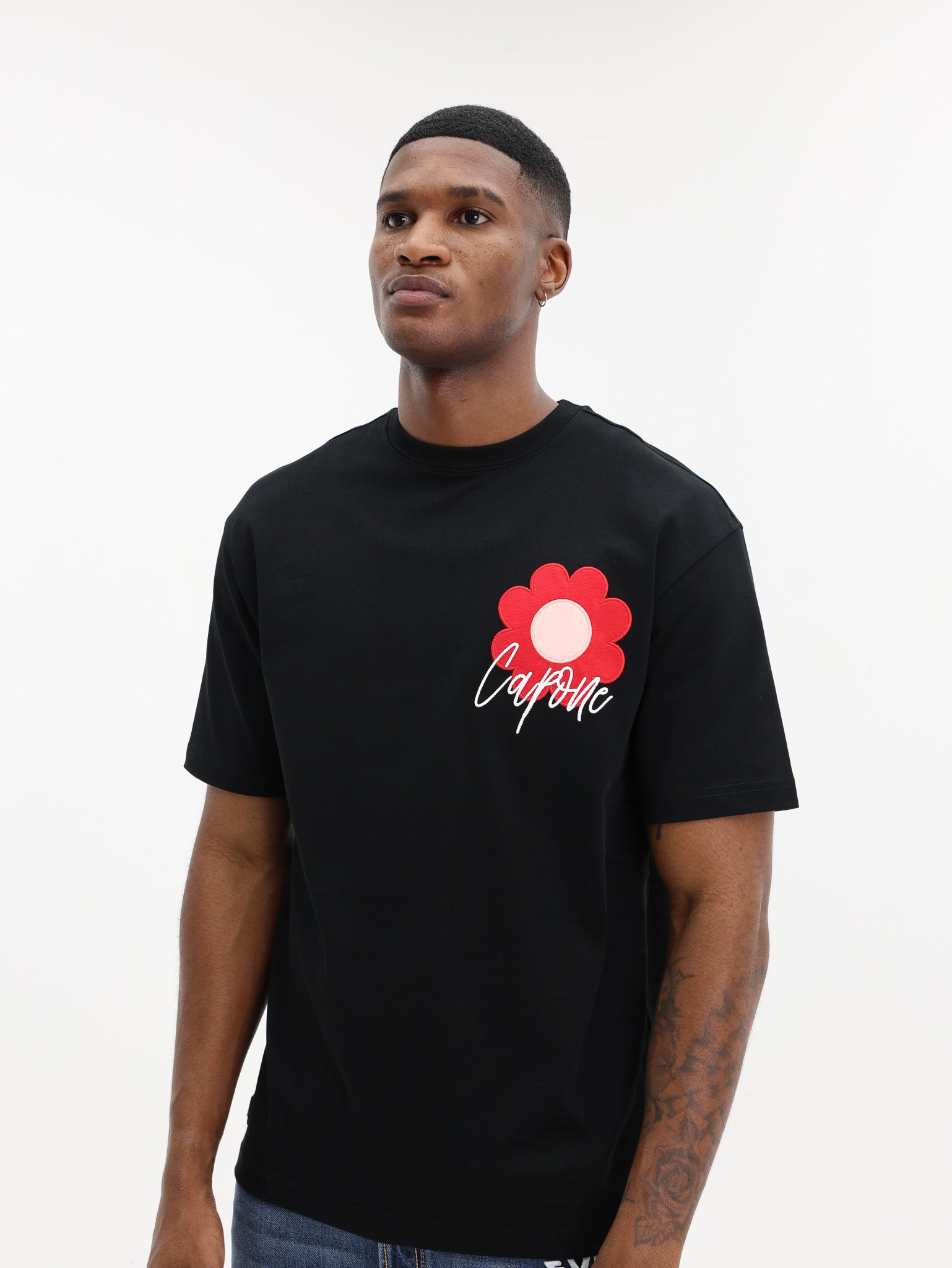 Capone T-Shirt Flower Logo Black