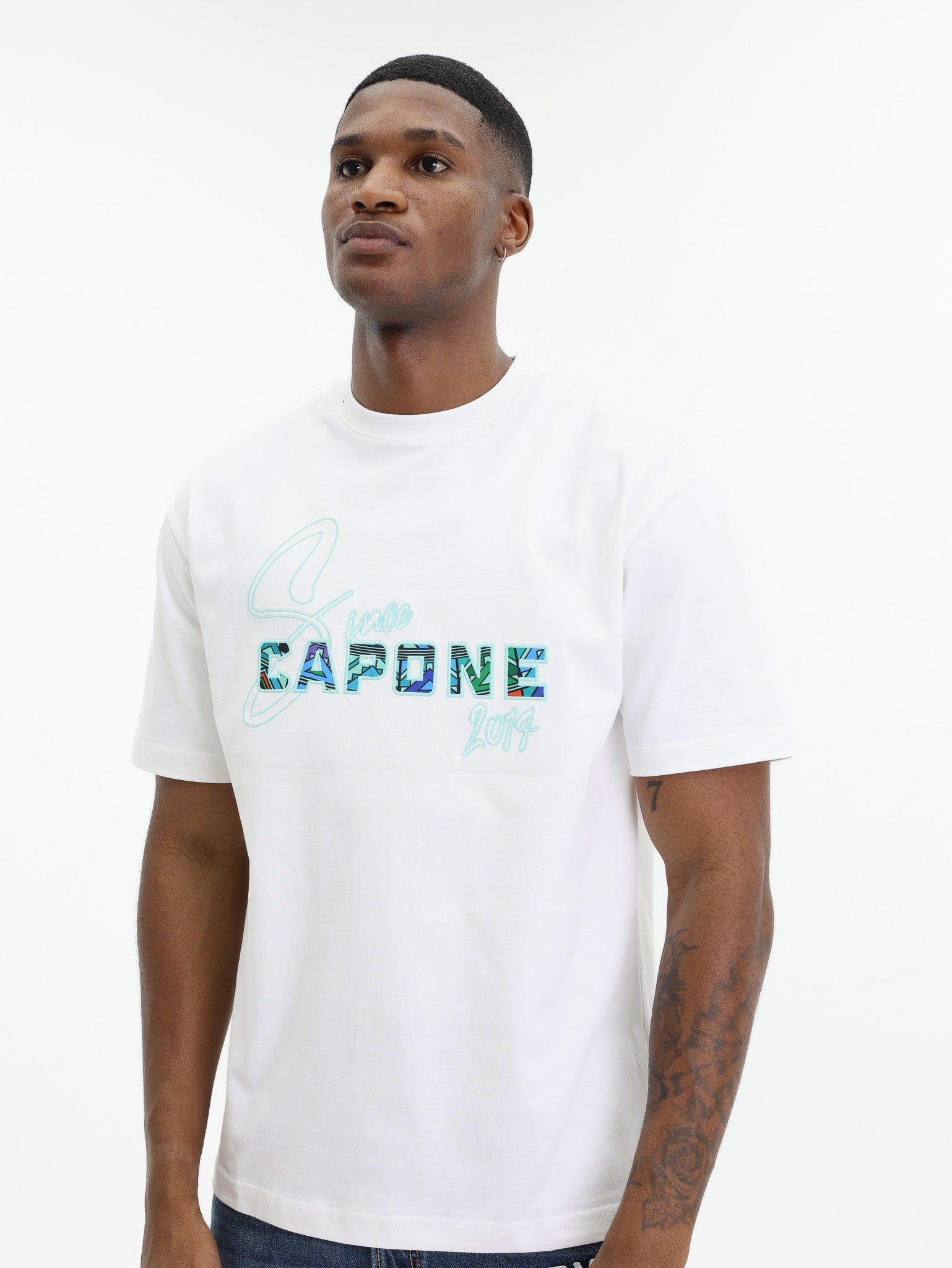 Capone T-Shirt Logo Since 2014 White-Multi