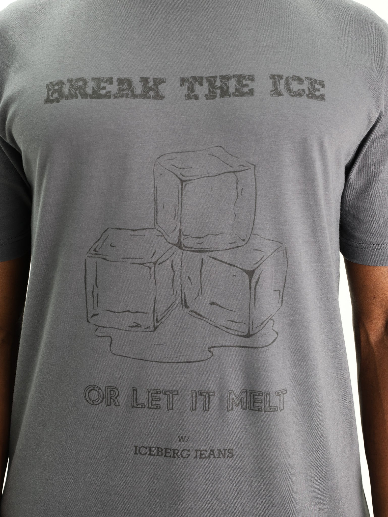 Iceberg T-Shirt Teddy Bear Print Grey