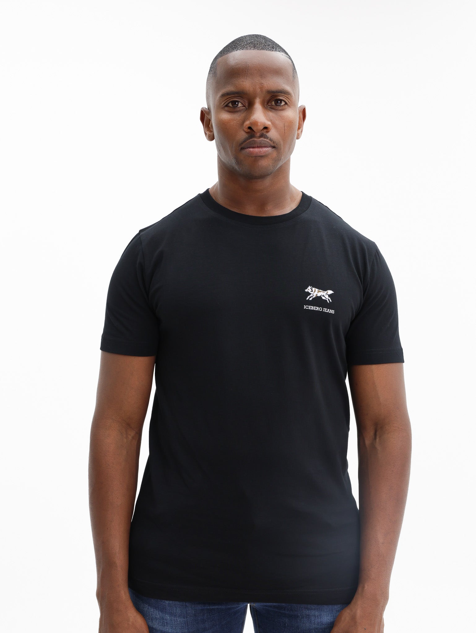 Iceberg T-Shirt Wolf Logo Black