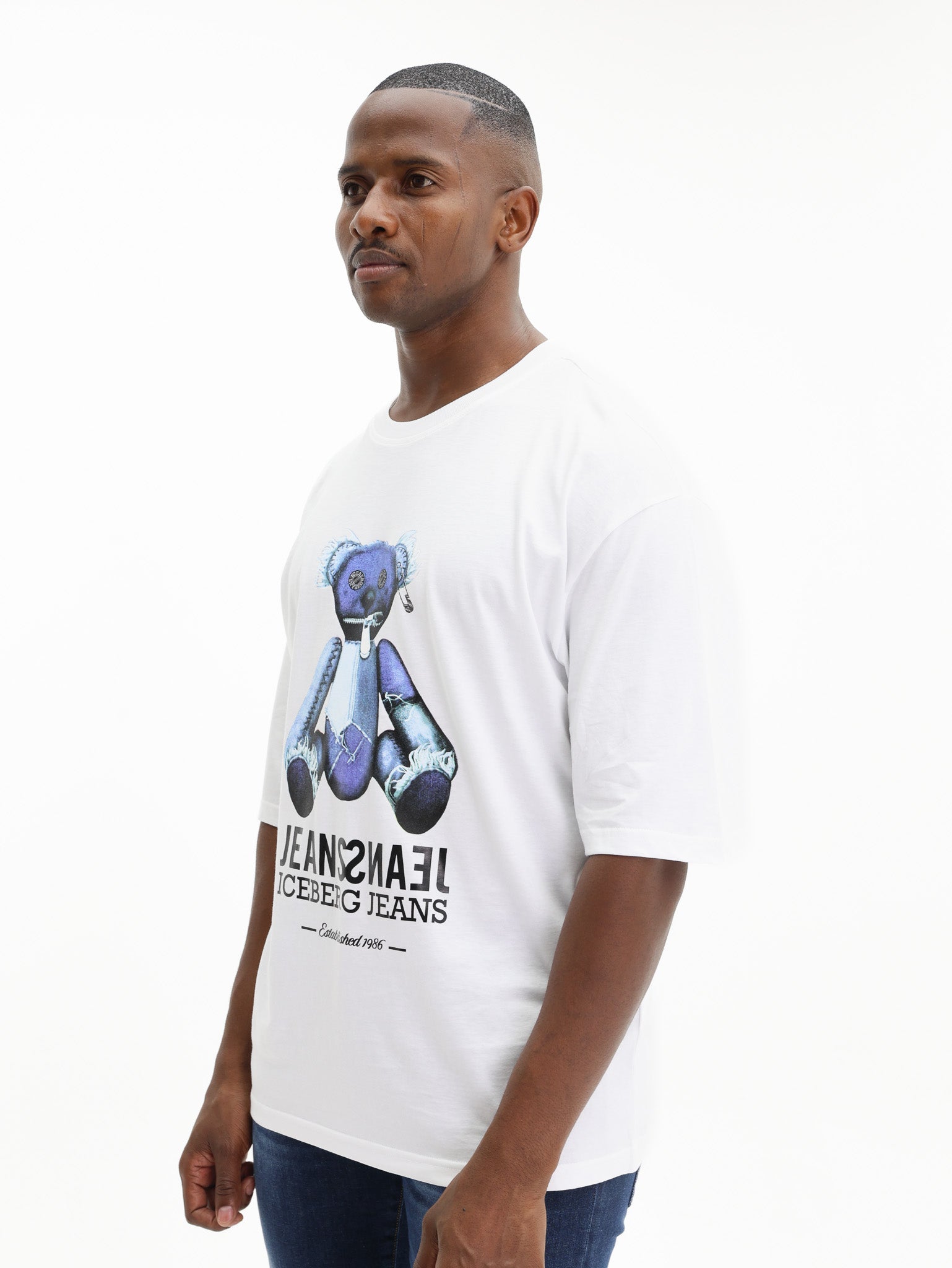 Iceberg T-Shirt Teddy Bear Print White