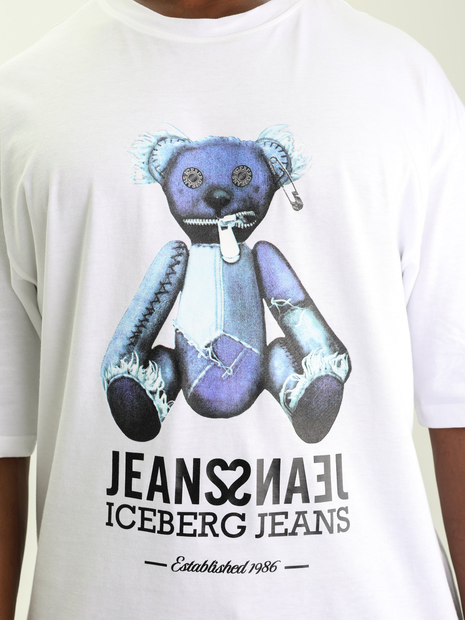 Iceberg T-Shirt Teddy Bear Print White