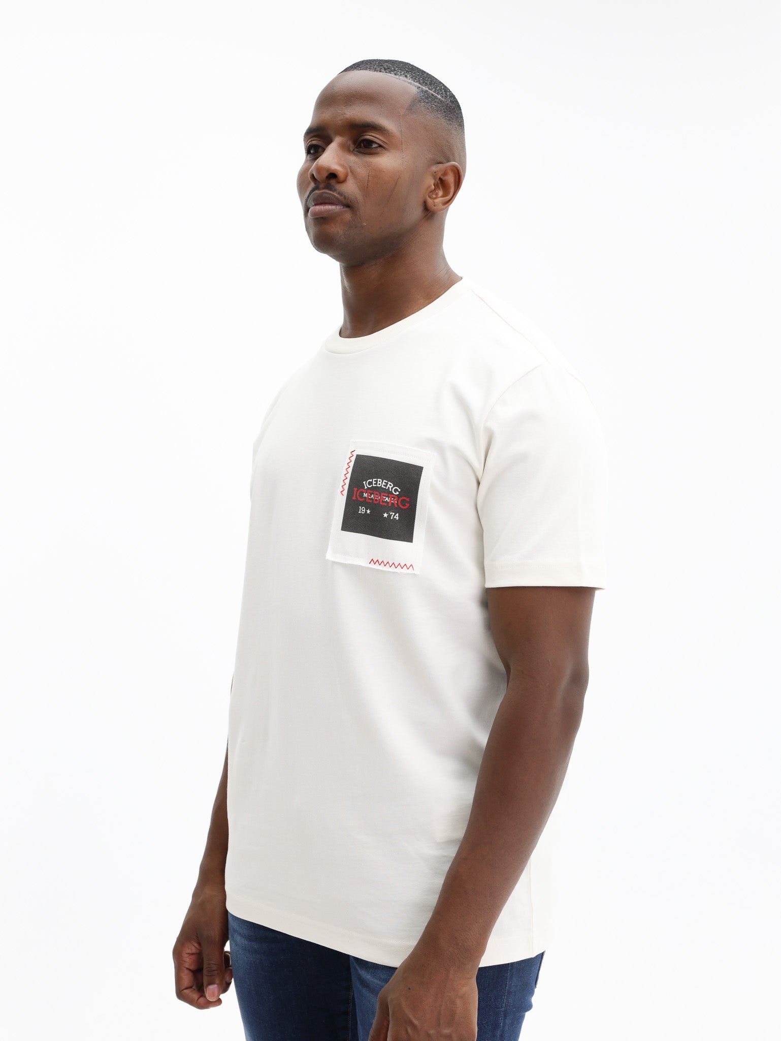 Iceberg T-Shirt Iceberg Patch Logo Vanilla