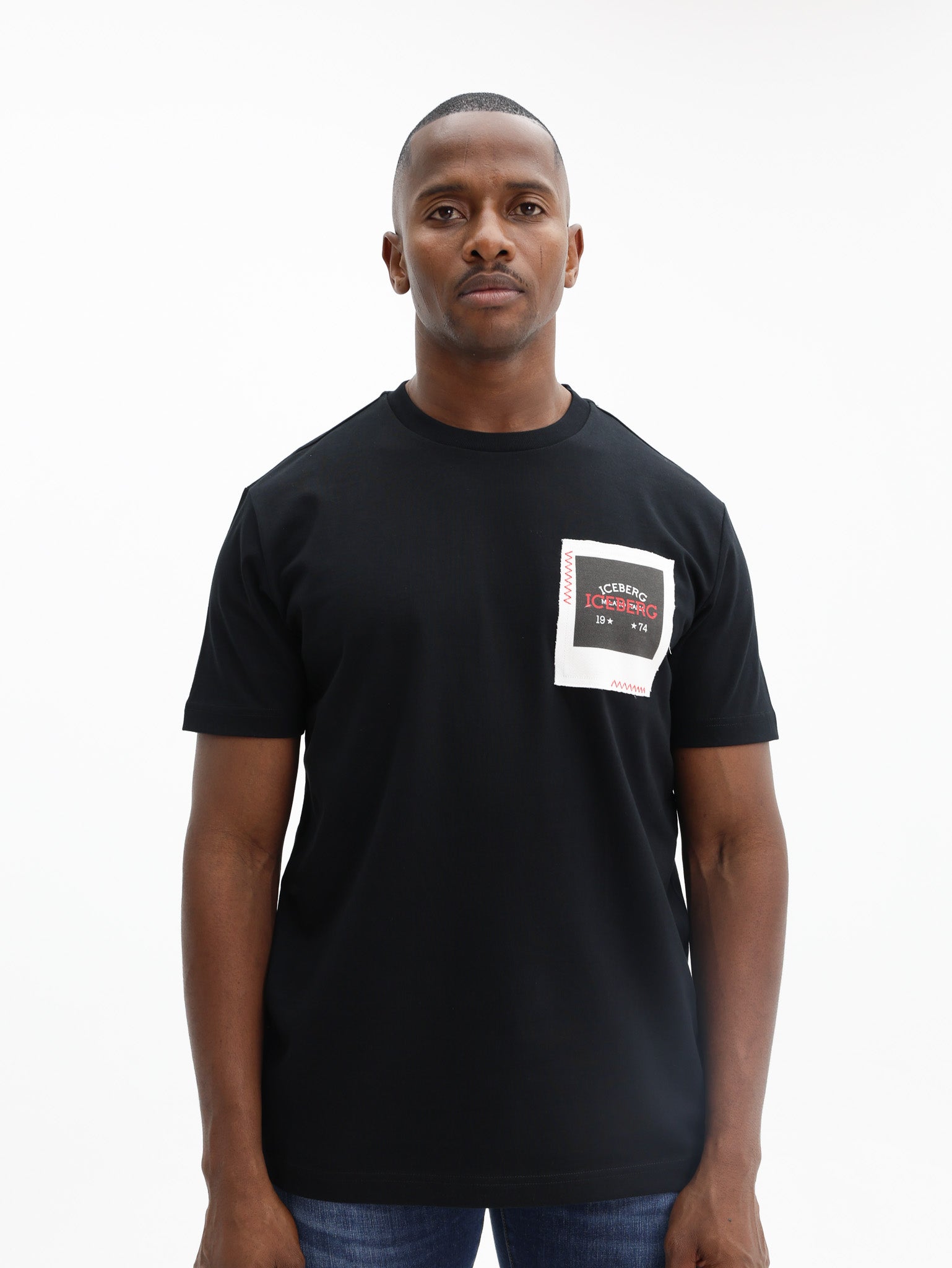 Iceberg T-Shirt Iceberg Patch Logo Black