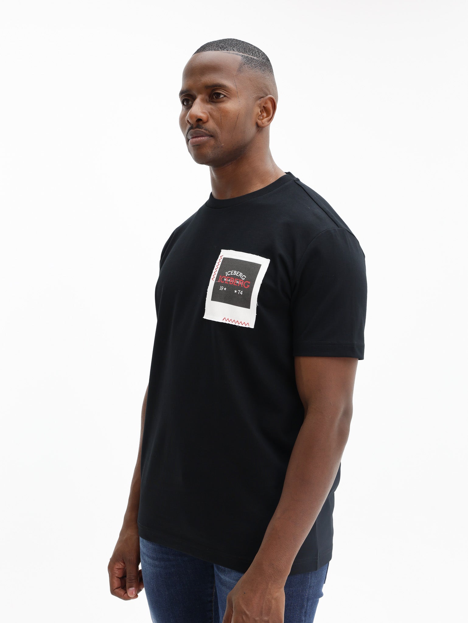 Iceberg T-Shirt Iceberg Patch Logo Black