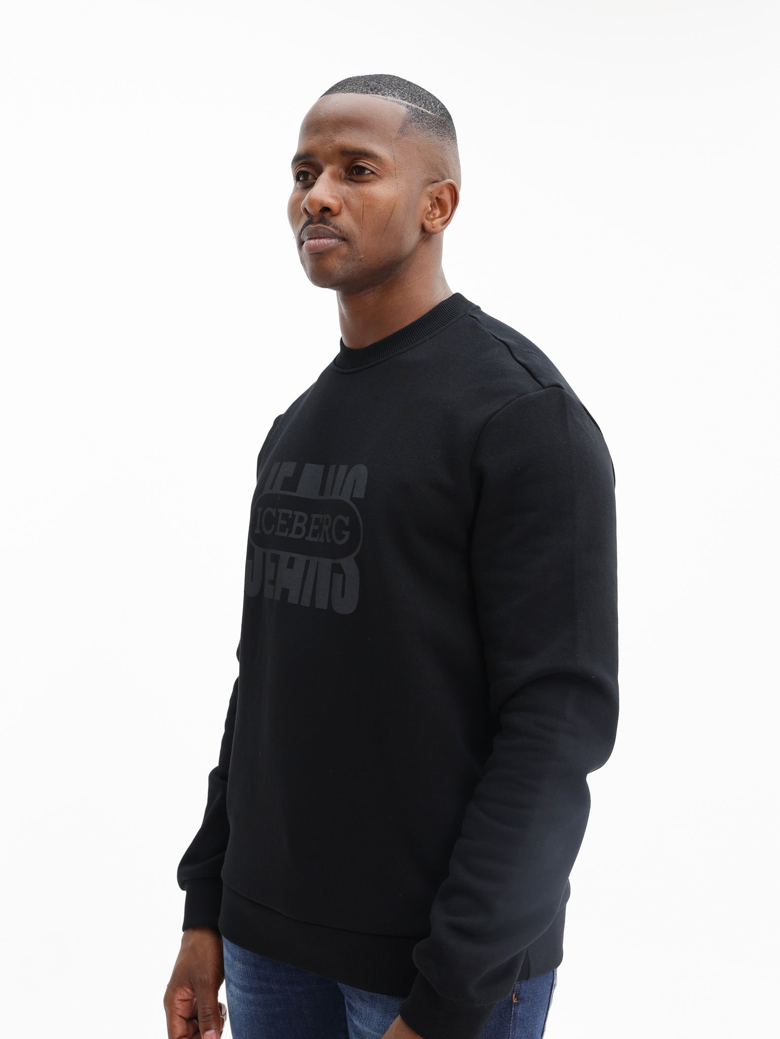 Iceberg Sweater Brushed Fleece Black