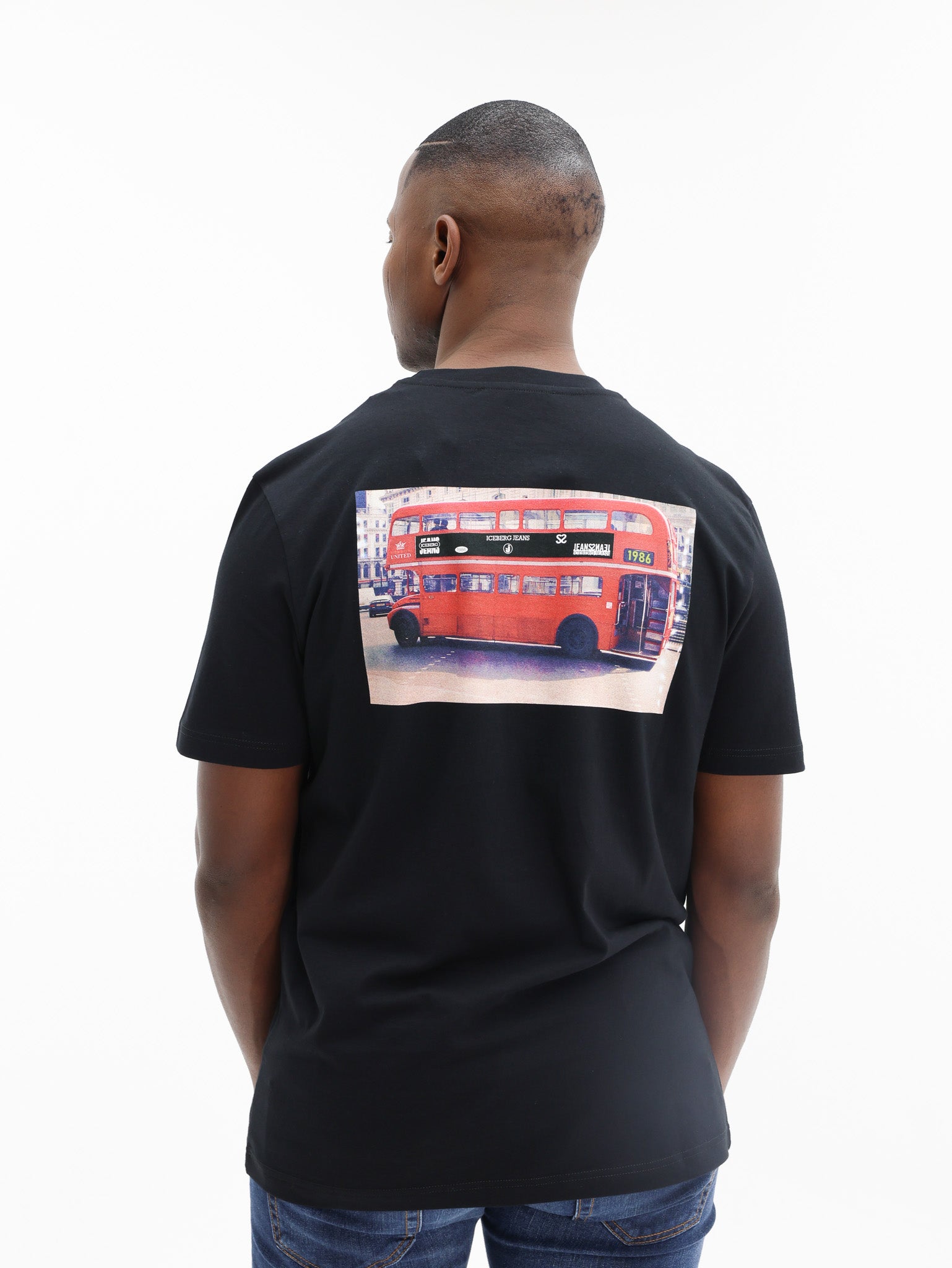 Iceberg T-Shirt Embro Logo Double Decker Back Print White