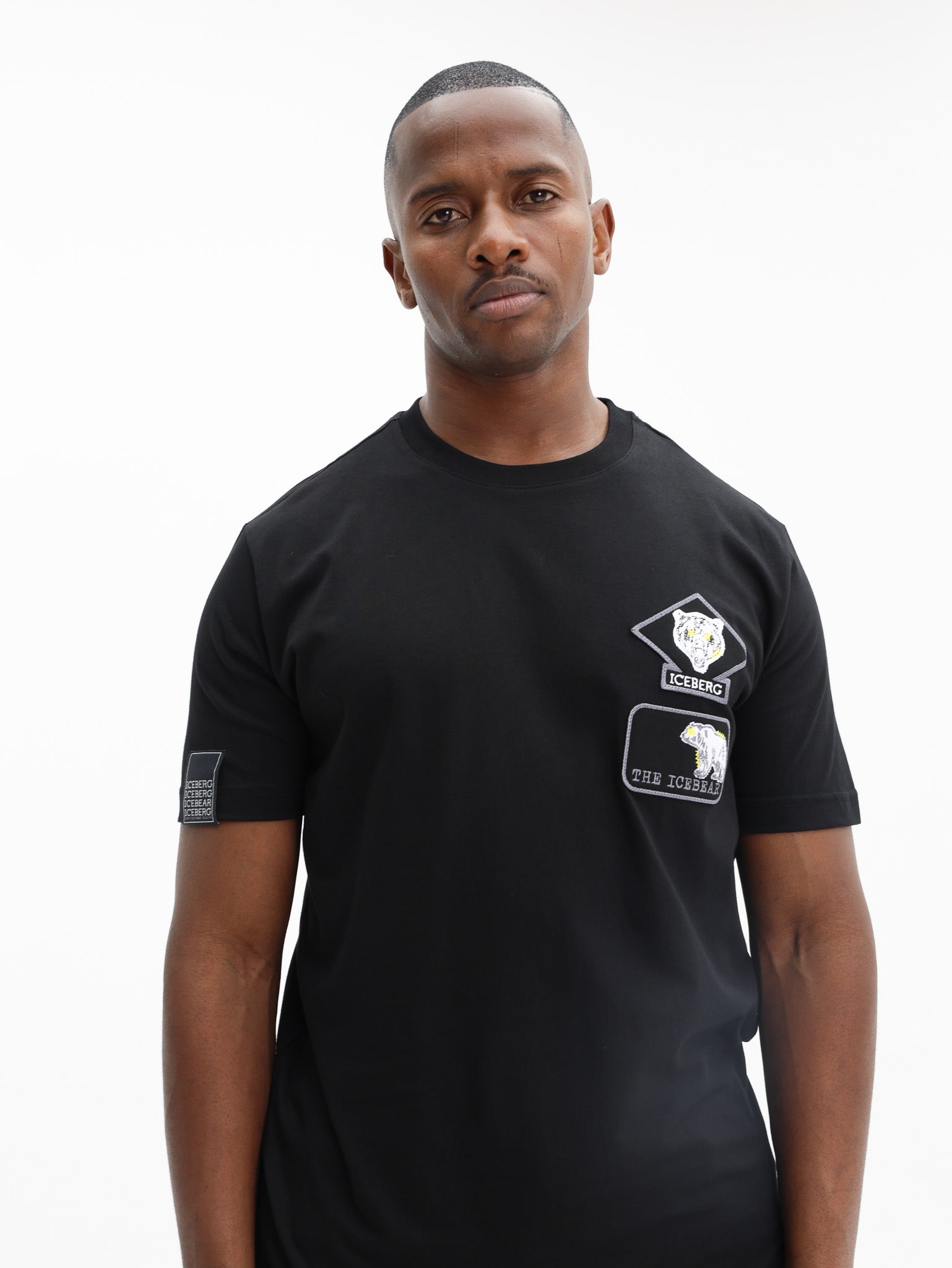 Iceberg T-Shirt Bear Patch Logo Black