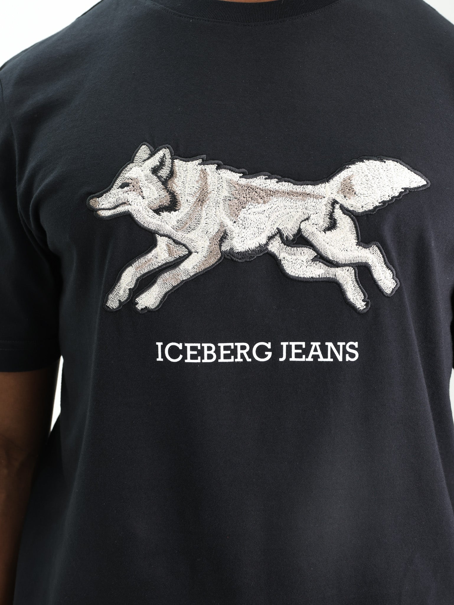 Iceberg T-Shirt Wolf Graphic Black