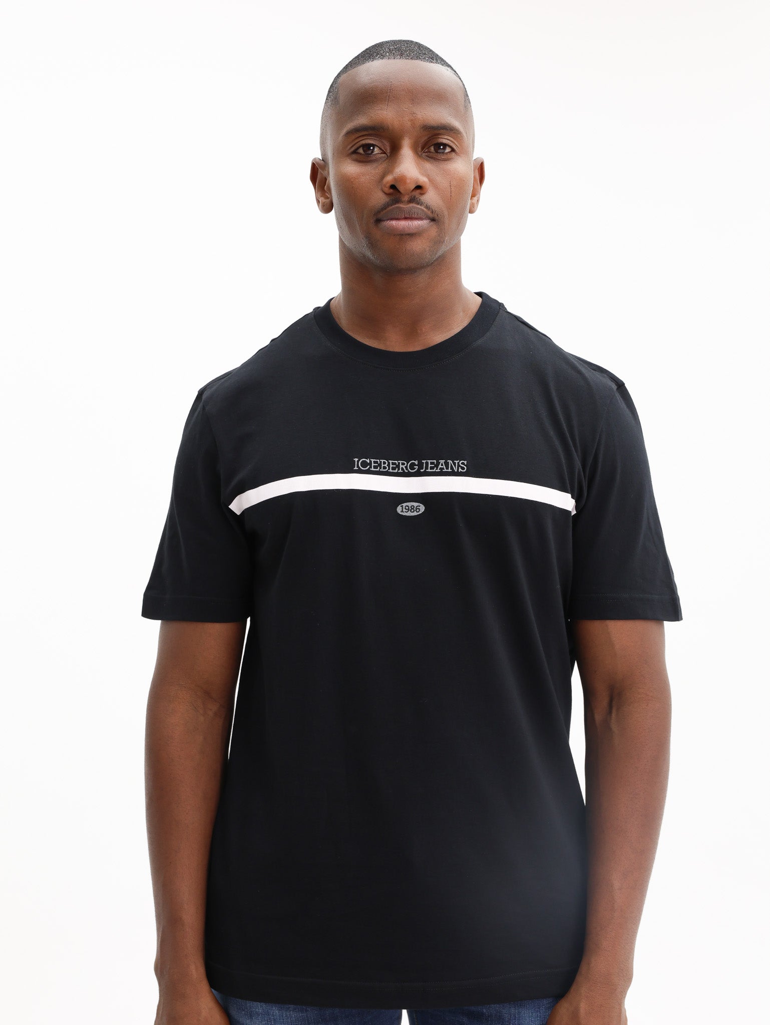 Iceberg T-Shirt 1986 Embroidery Logo Black