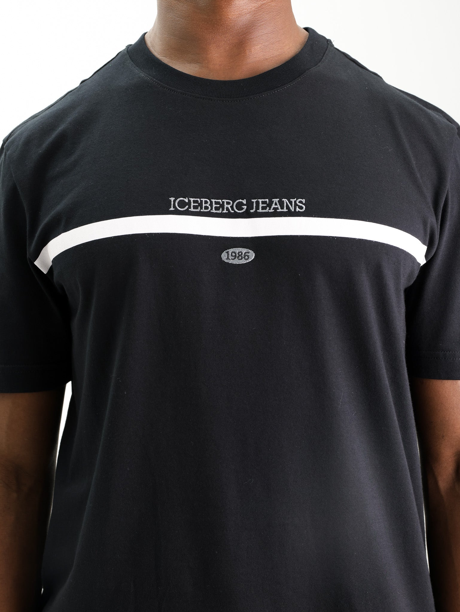 Iceberg T-Shirt 1986 Embroidery Logo Black