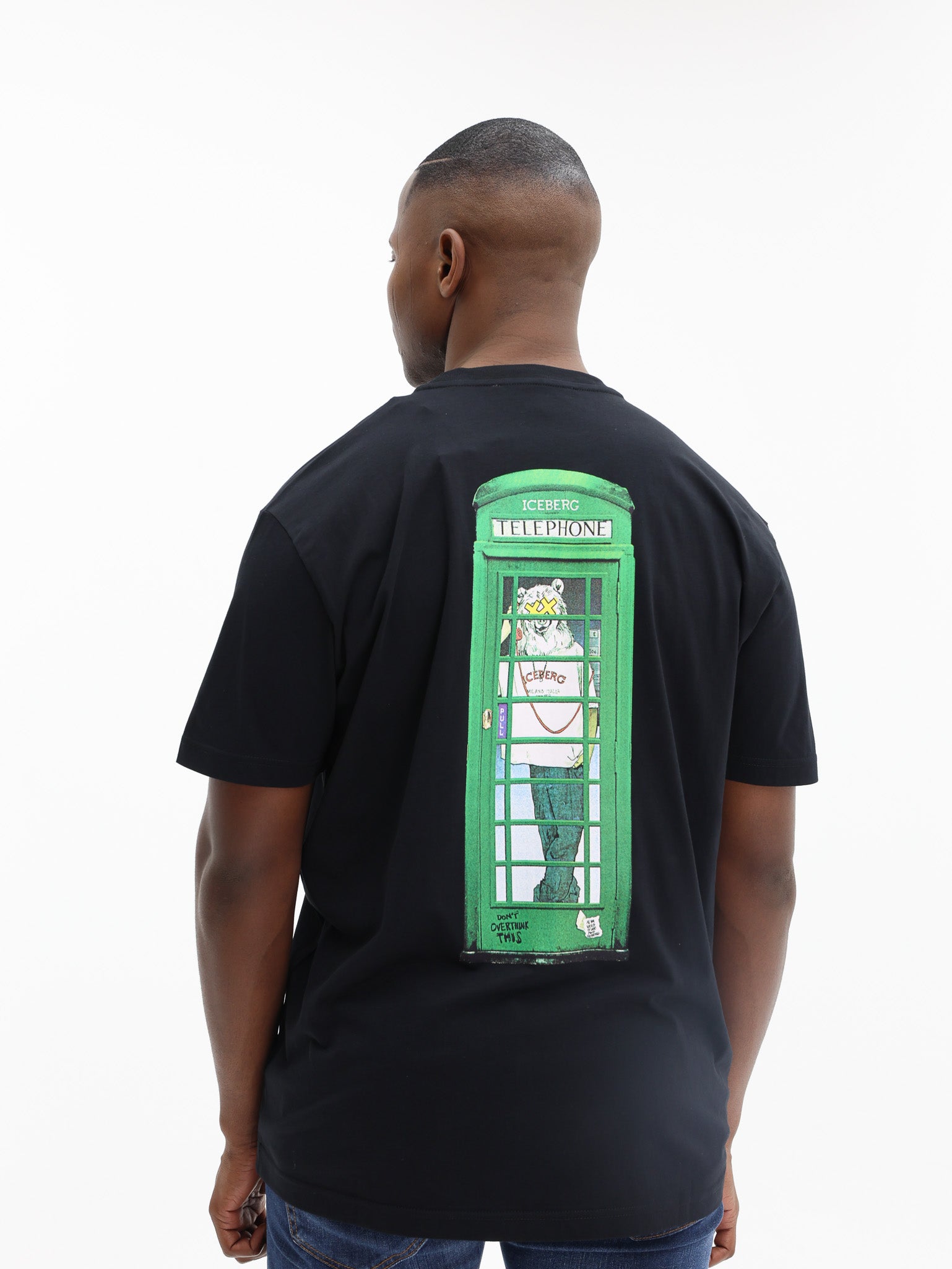 Iceberg T-Shirt Back Bear Print Black