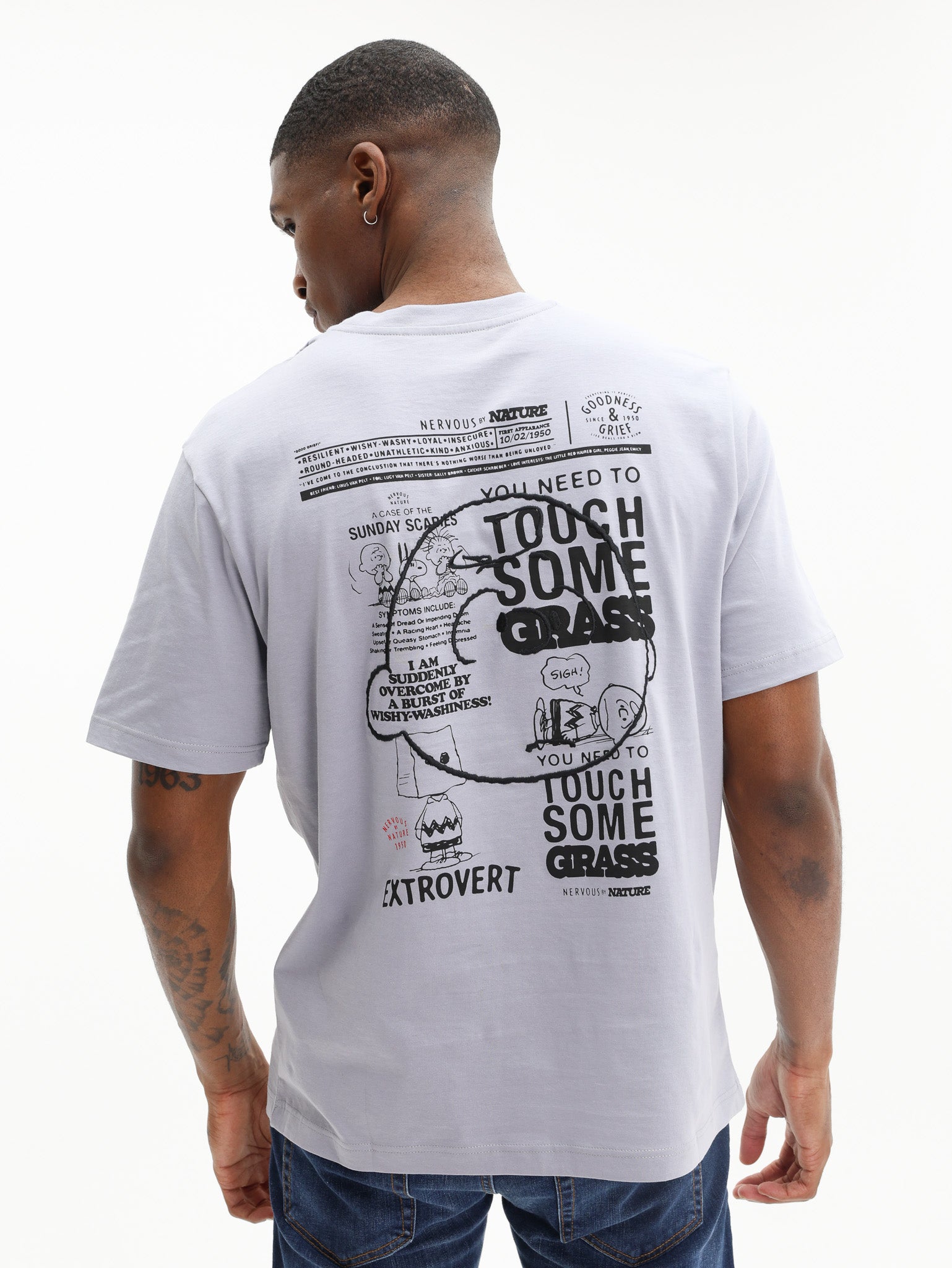 Iceberg T-Shirt Back Peanuts Print Grey