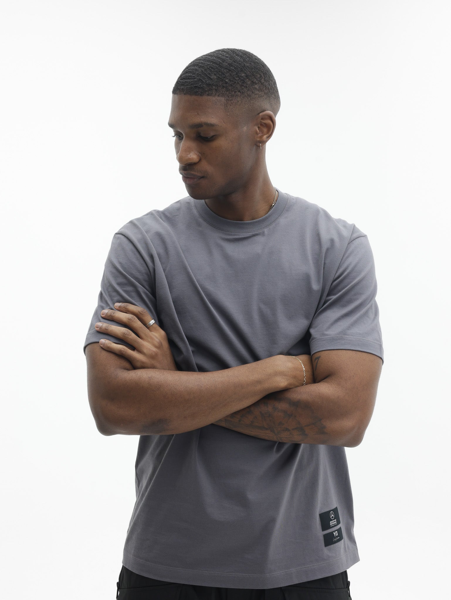 Y-3 T-Shirt Ss F1 Logo Grani Grey