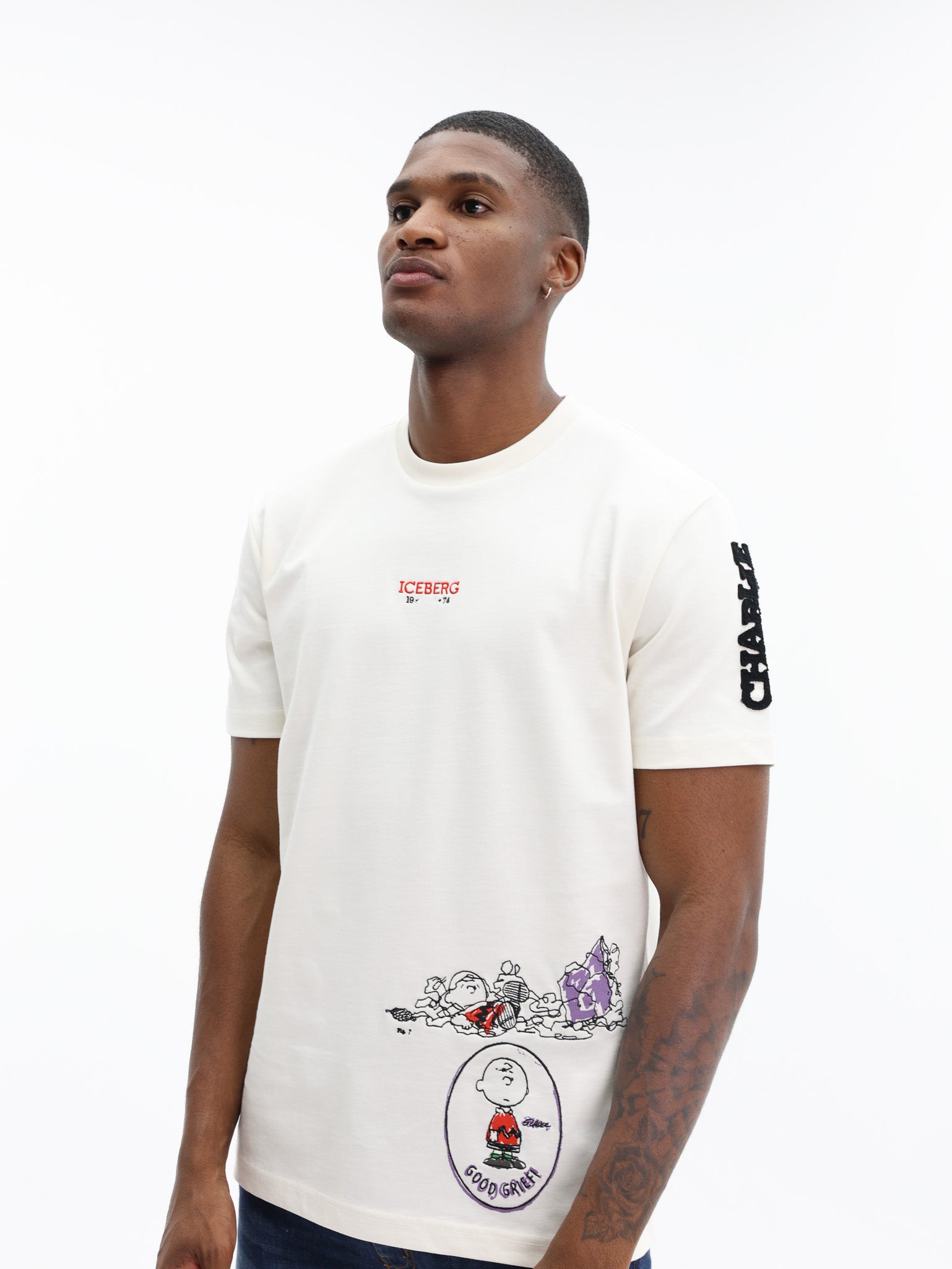 Iceberg T-Shirt Mixed Peanuts Print Vanilla