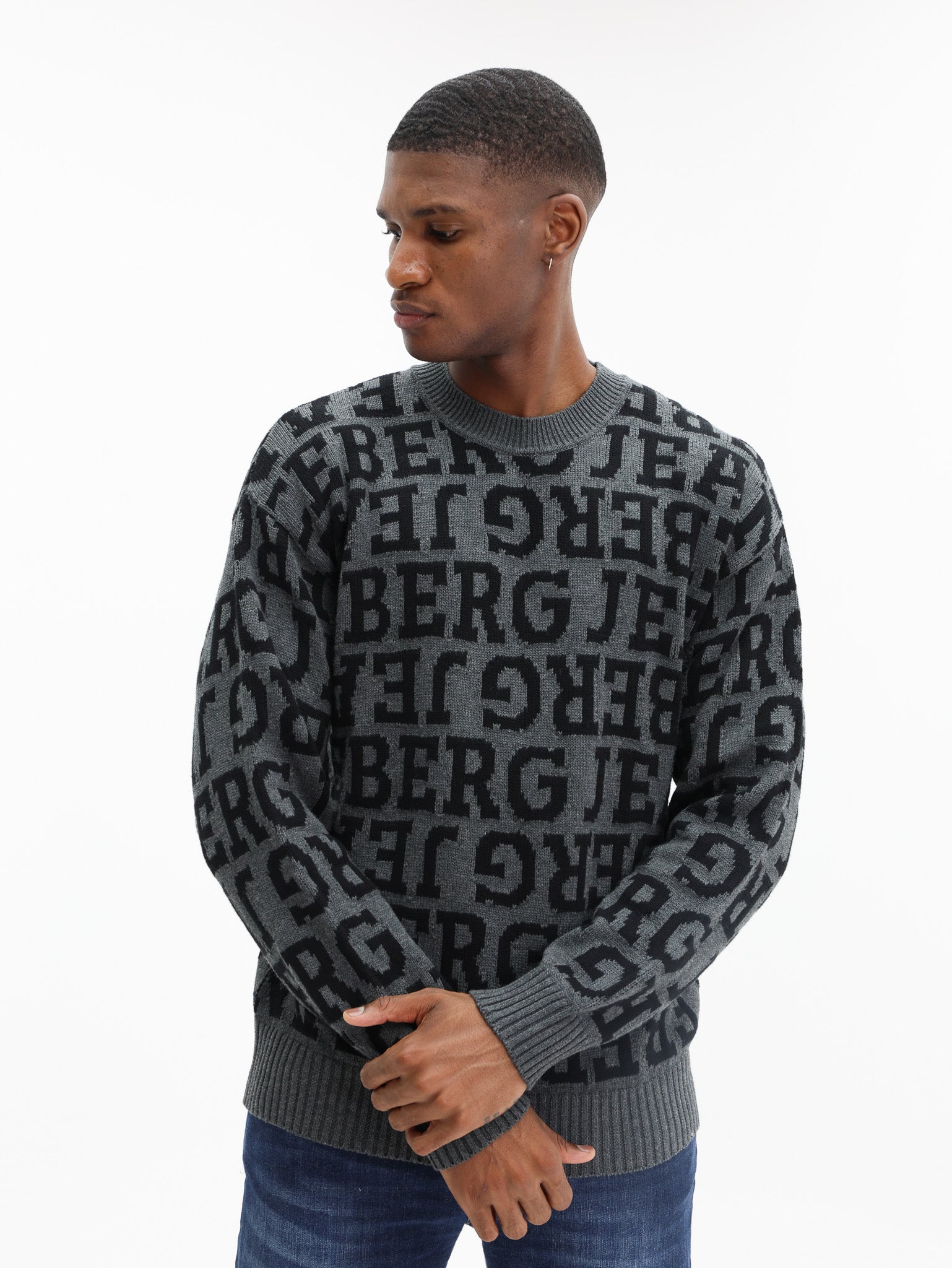 Iceberg Sweater Regular Fit Logo Inlay Grey