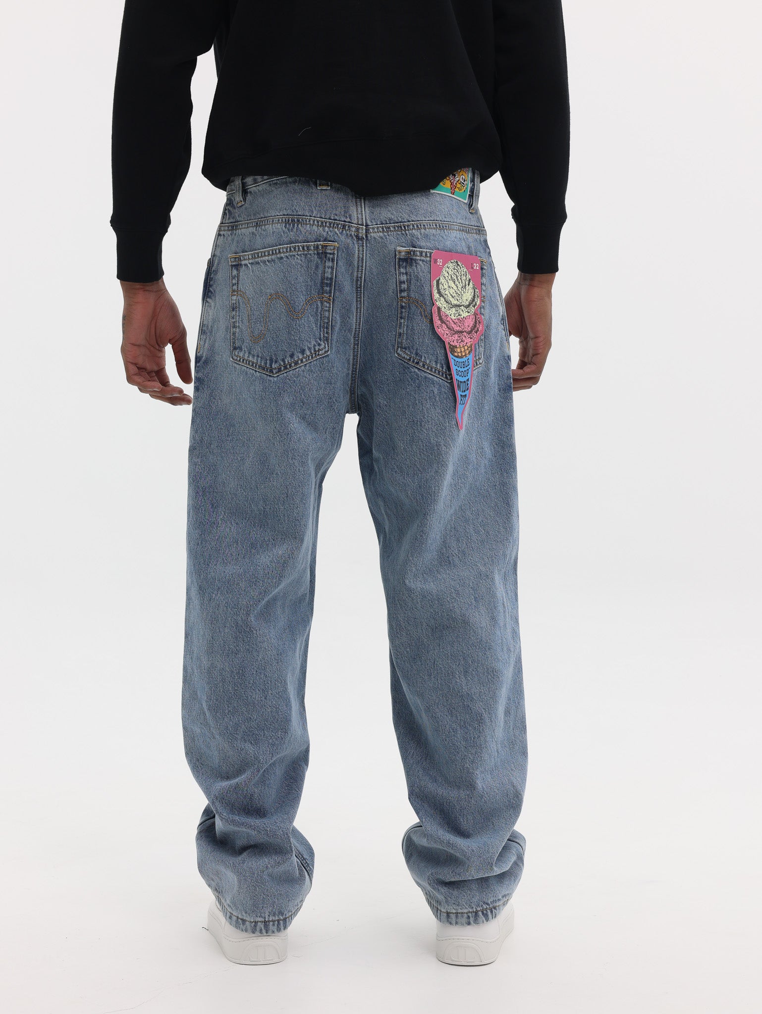 Ice Cream Jeans Running Dog Blue